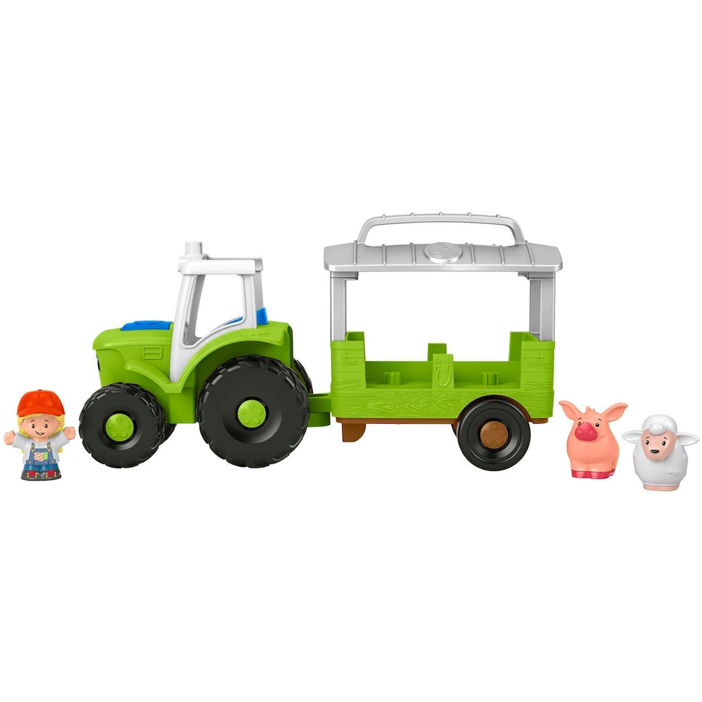 Fisher-Price® Lernspielzeug »Little People Traktor«, bilingual; mit Anhänger, 3 Figuren und Sound