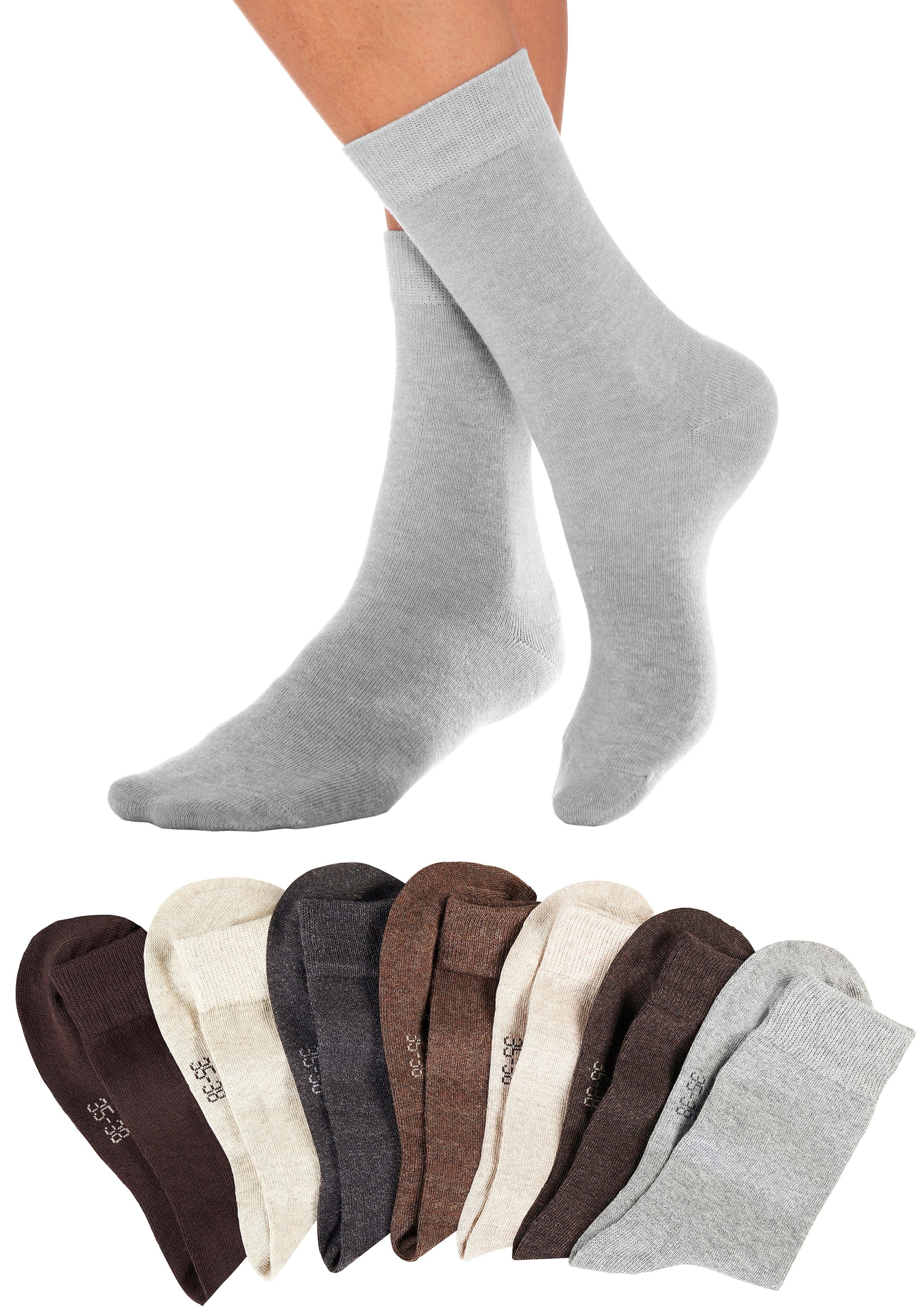 Lavana Basicsocken, (Set, 7 Paar), mit druckfreiem Bündchen