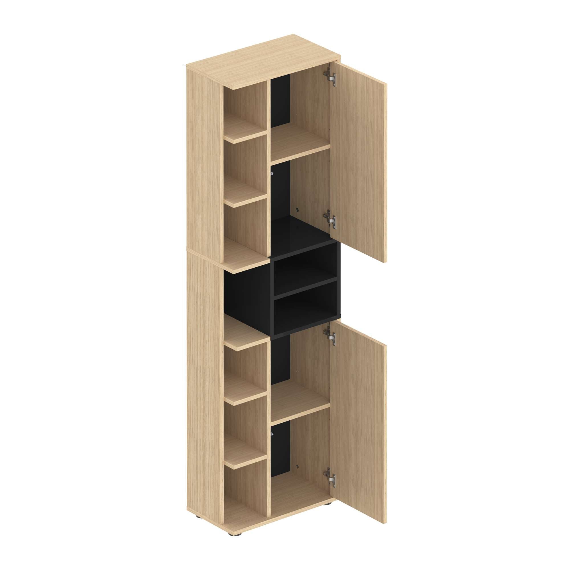 TemaHome Hochschrank »Kube Badschrank, Aufbewahrung, Platzsparend, Höhe 182 cm«, mit offenen Fächern und 2 Türen