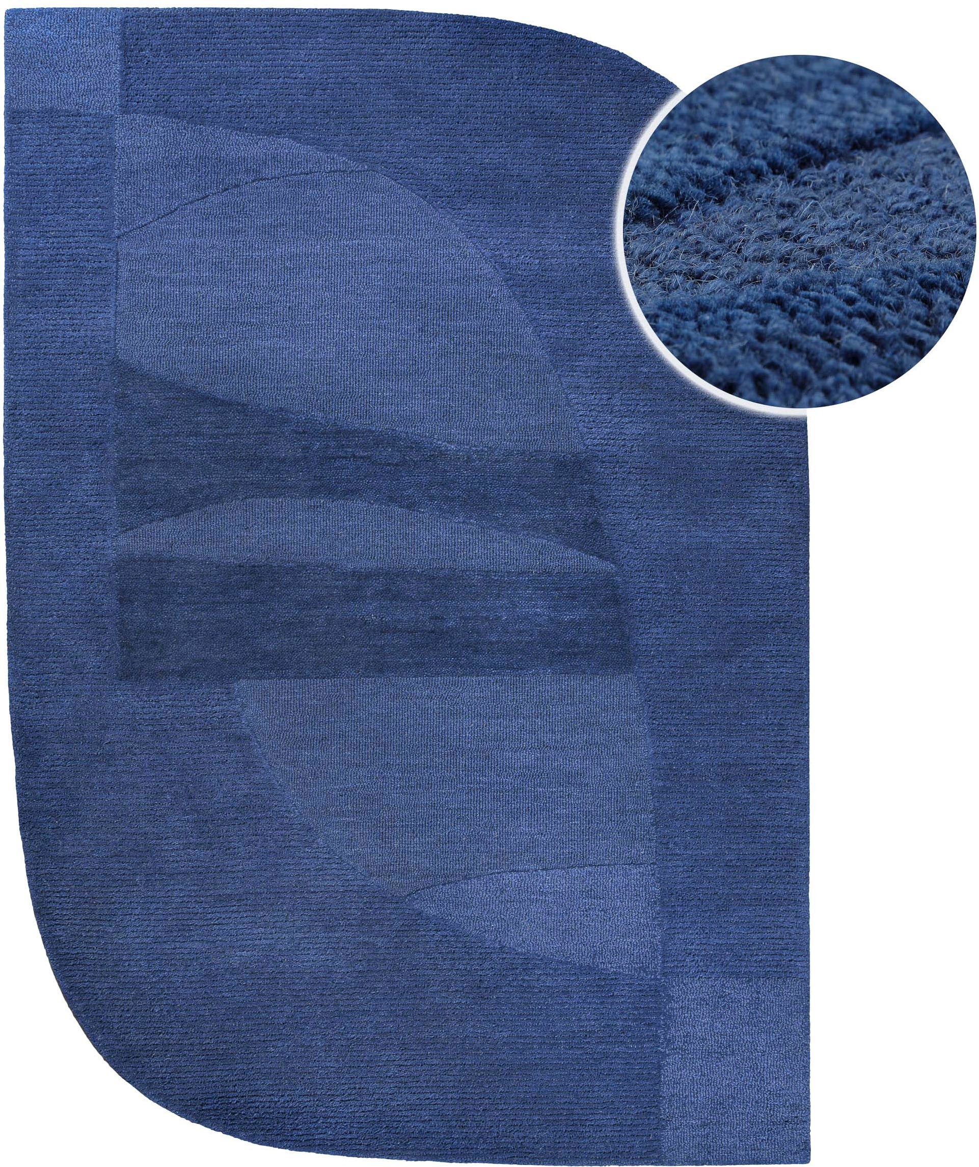 Wecon home Teppich »Dodo« rechteckig 10 mm Höhe Wollteppich, asymmetrisch, hochwertig, handgetuftet, robust, modern