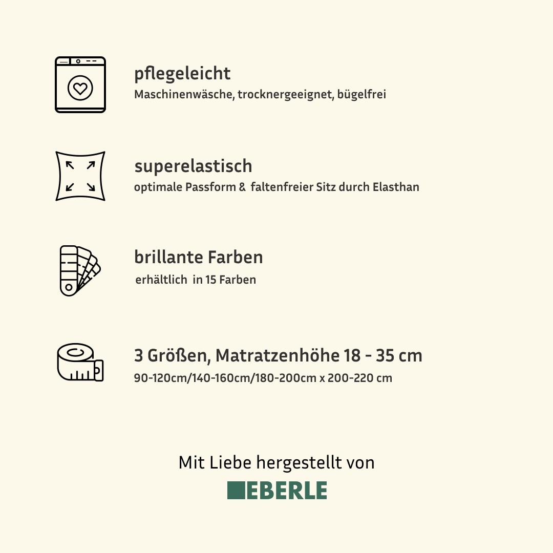bellana Spannbettlaken »Jersey-Lyocell«, temperaturausgleichend und faltenfrei