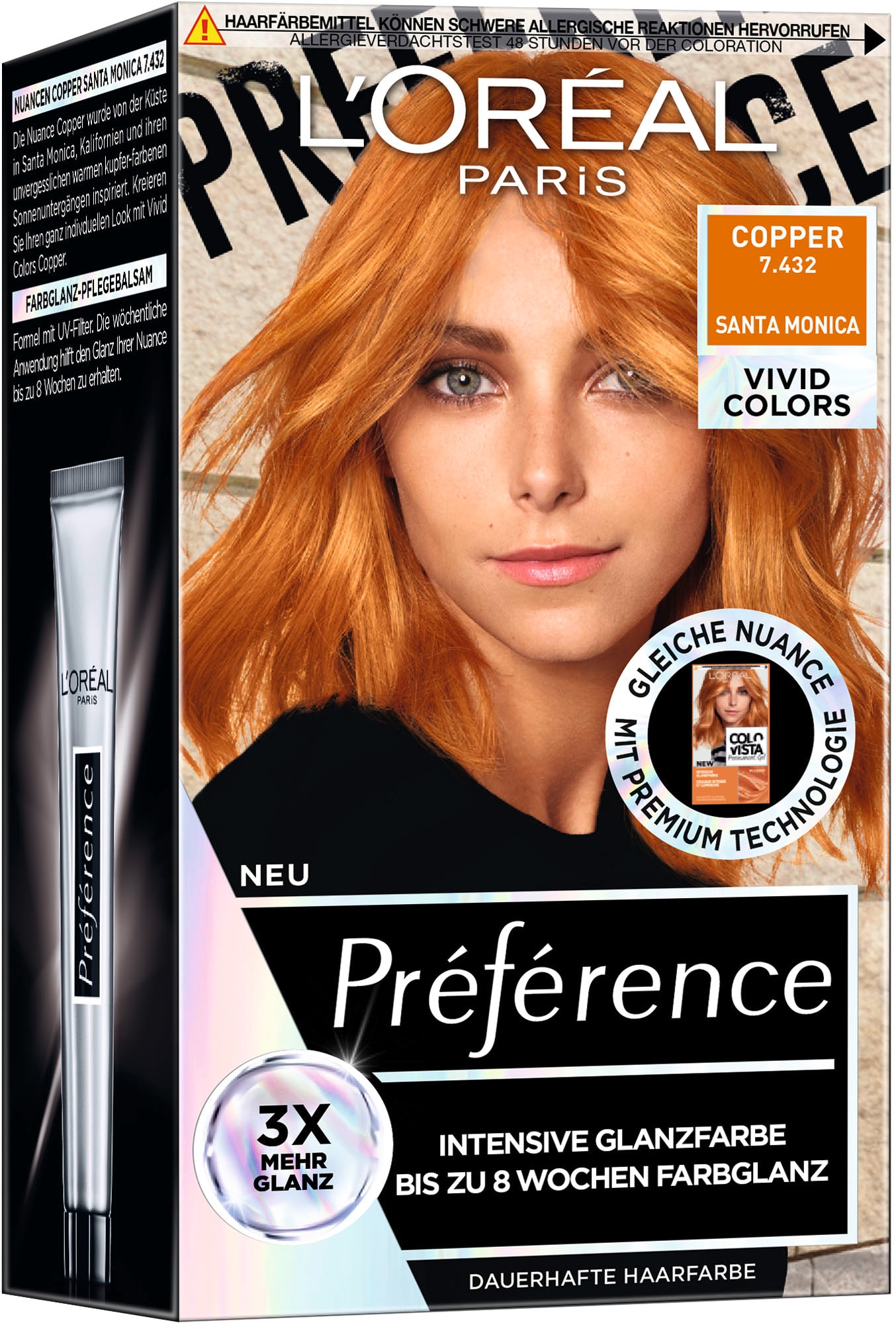 L'ORÉAL PARIS Coloration »Préférence Vivid Colors«, (Packung, 3 tlg.), mit pflegender Formel