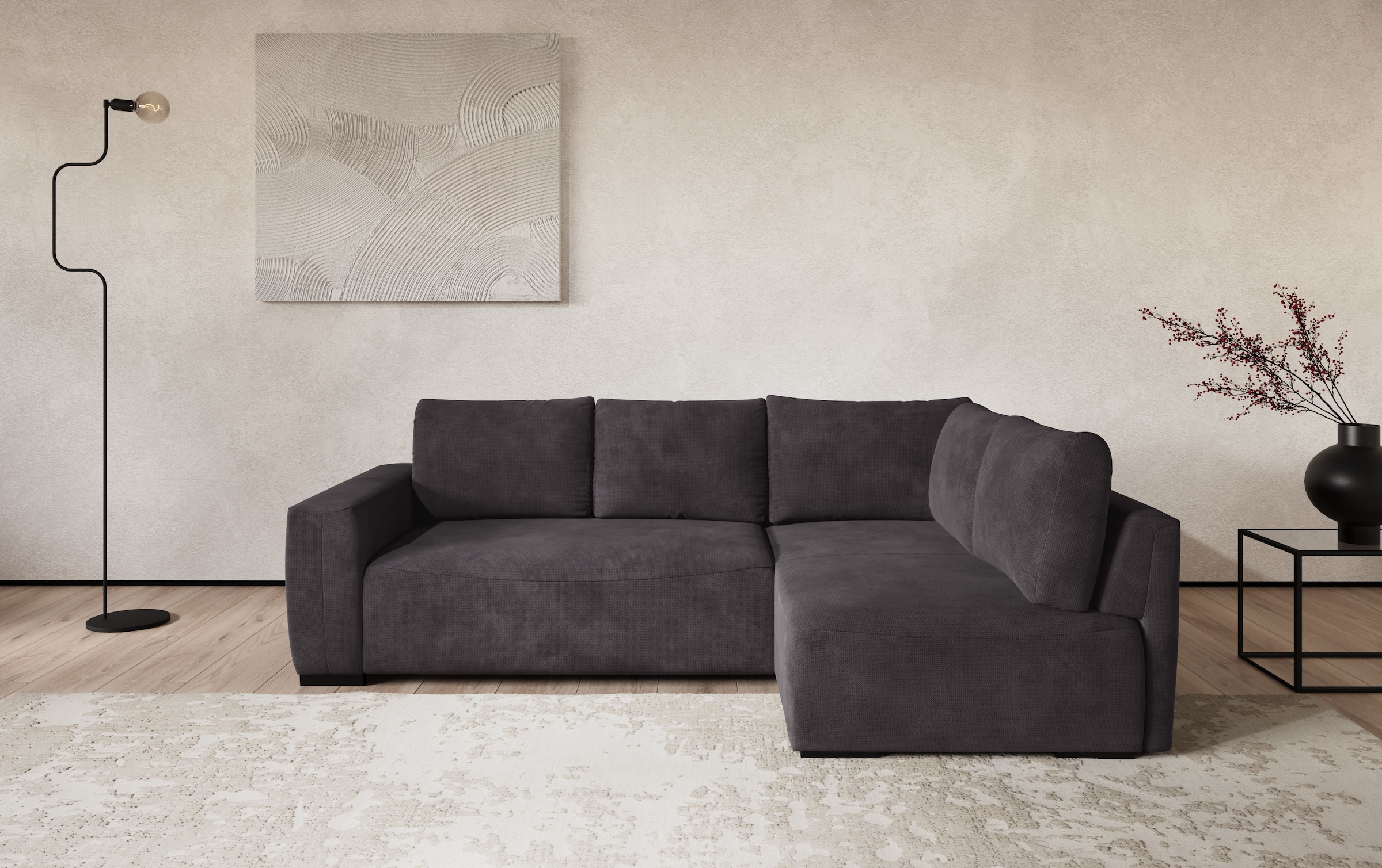 COTTA Ecksofa »Giro L-Form, Ottomane, Breite 252 cm« wahlweise mit Bettkasten und Trendbezug CORD!