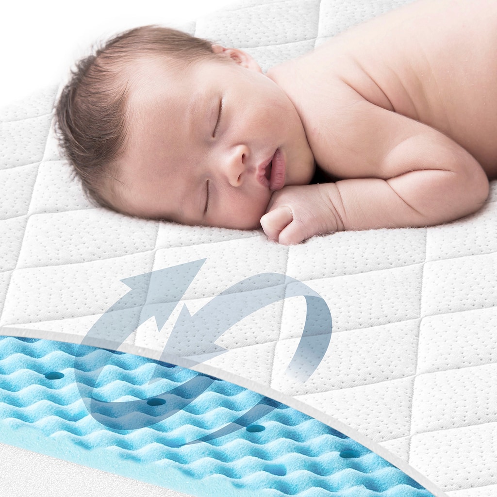 Julius Zöllner Babymatratze »Dr. Lübbe Air Premium, Matratze 60x120, 70x140 cm«, 10 cm hoch, (1 St.), Matratze für Babys & Kleinkinder, H1, atmungsaktiv