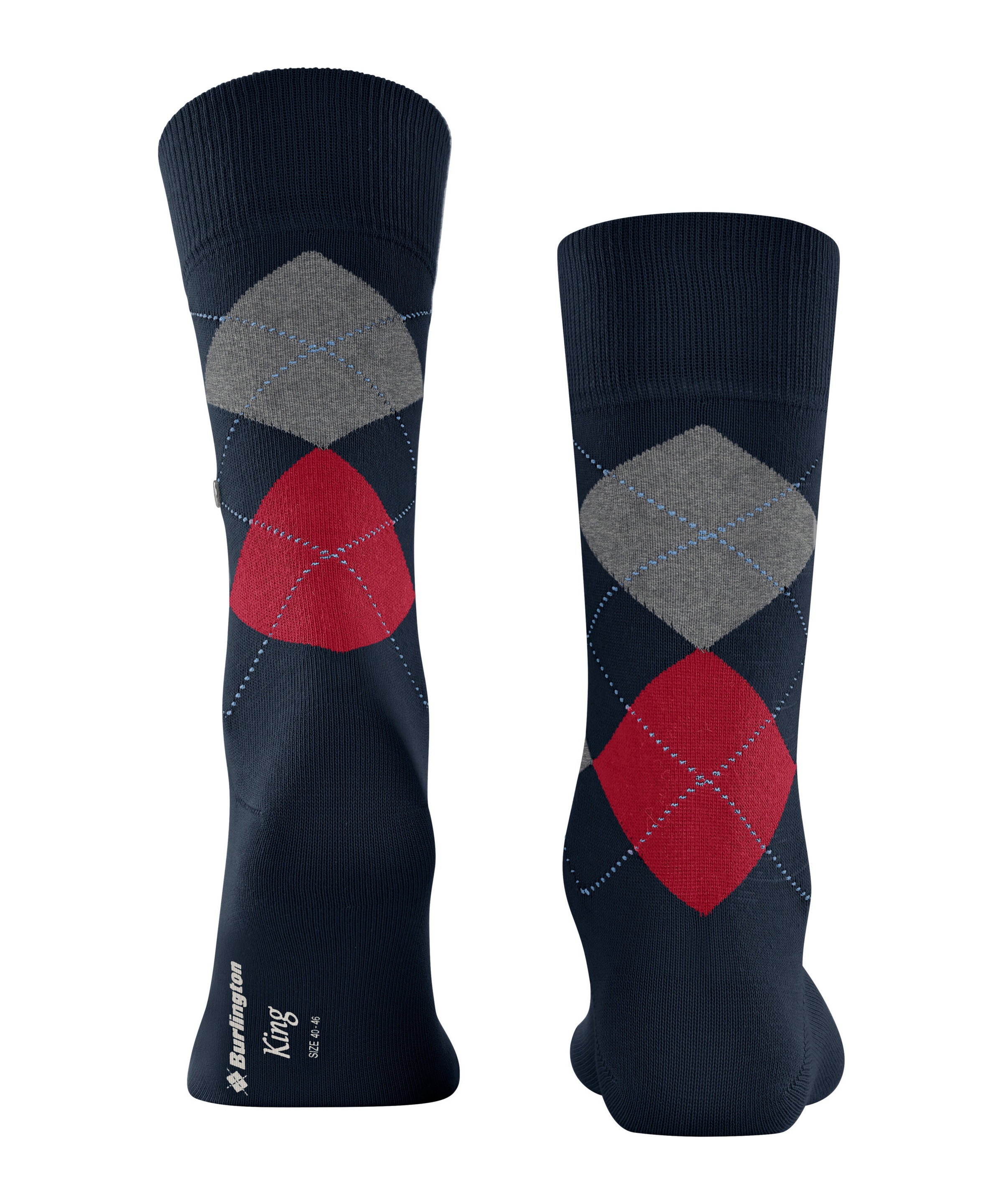 Burlington Socken »King« Einheitsgröße 40-46, Argyle-Muster, Burlington-Clip