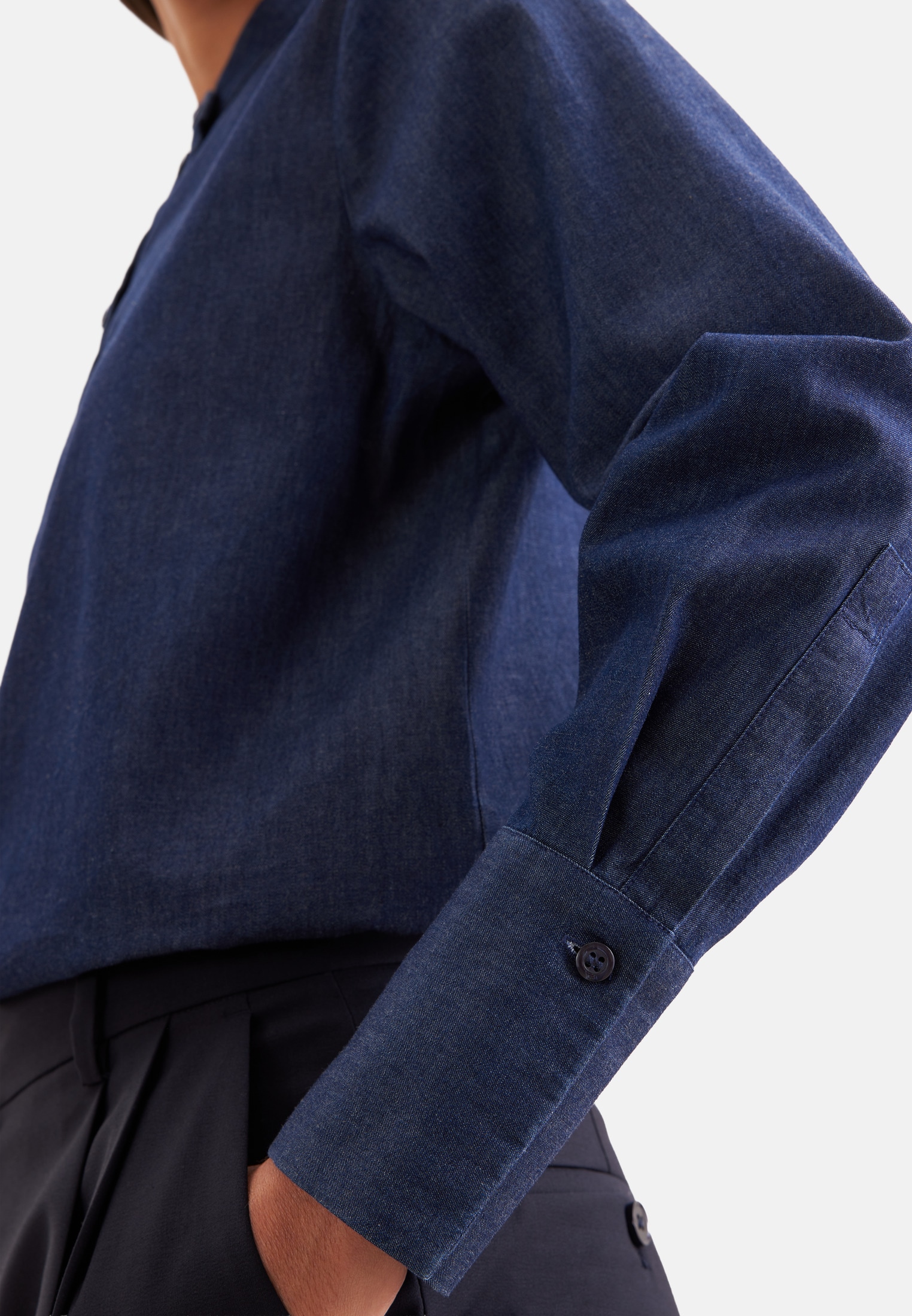 seidensticker Klassische Bluse 1/1 Rundhals Denim