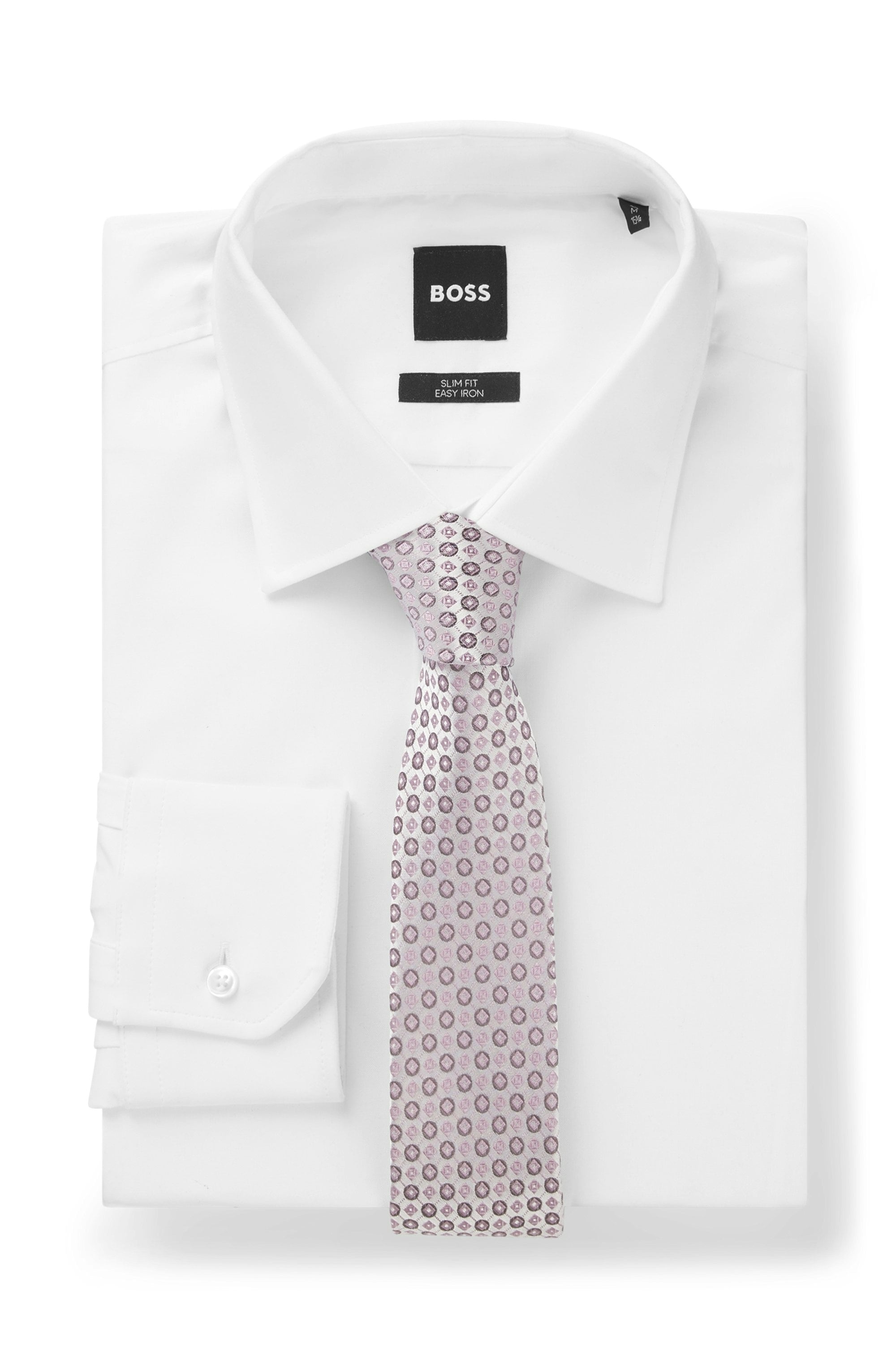 BOSS Krawatte »H-Tie 6 cm« aus einem Seiden-Mix mit Jacquard-Muster