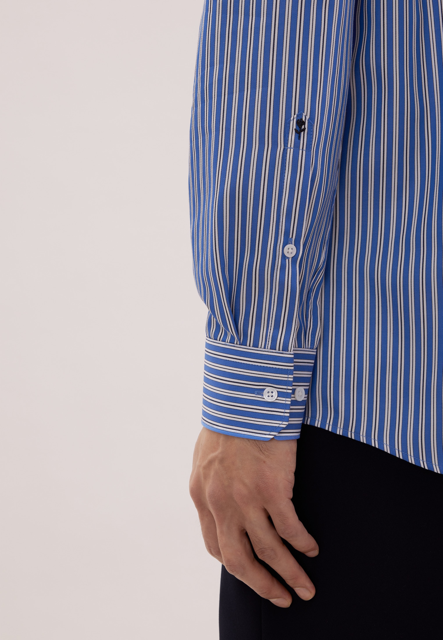 seidensticker Businesshemd »Schwarze Rose« Regular 1/1 Kentkragen Gestreift