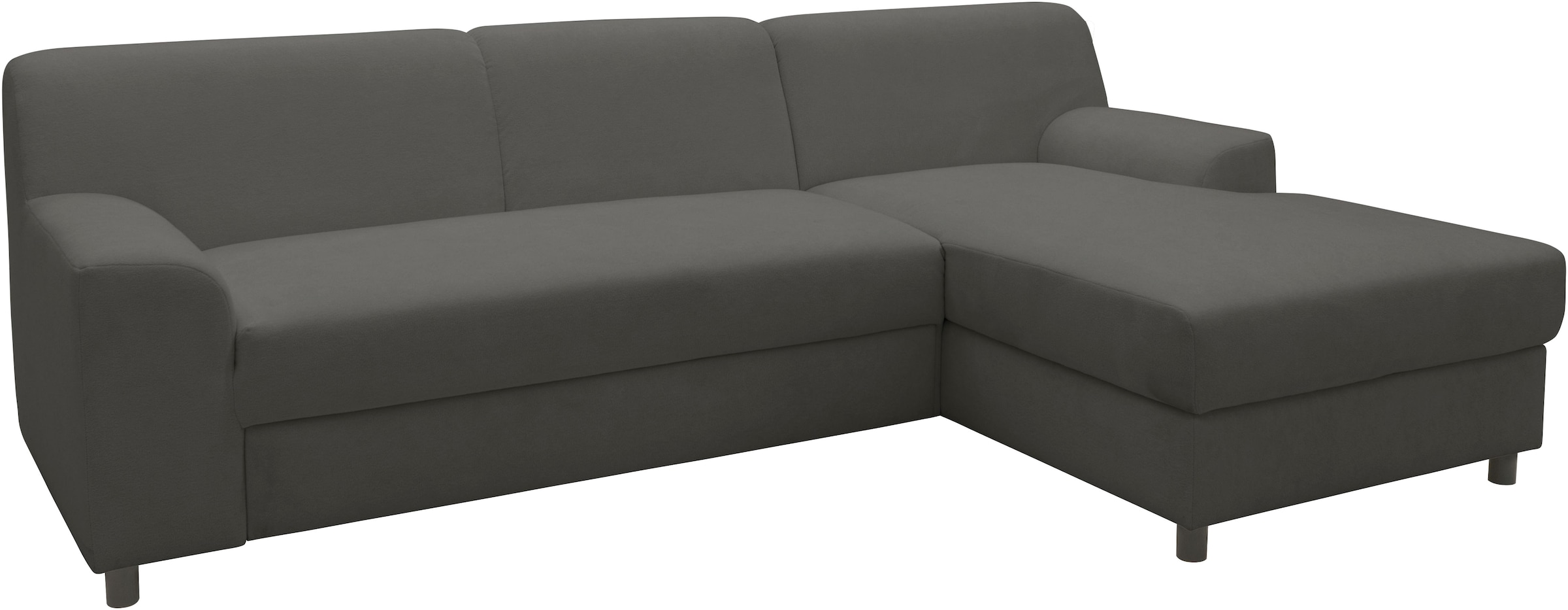 DOMO collection Ecksofa »Turah 2, L-Form, Cord oder Luxus-Microfaser, komfortabler Federkern«, B/T/H: 241/146/79 cm, incl. Zierkissen, wahlweise mit Bettfunktion