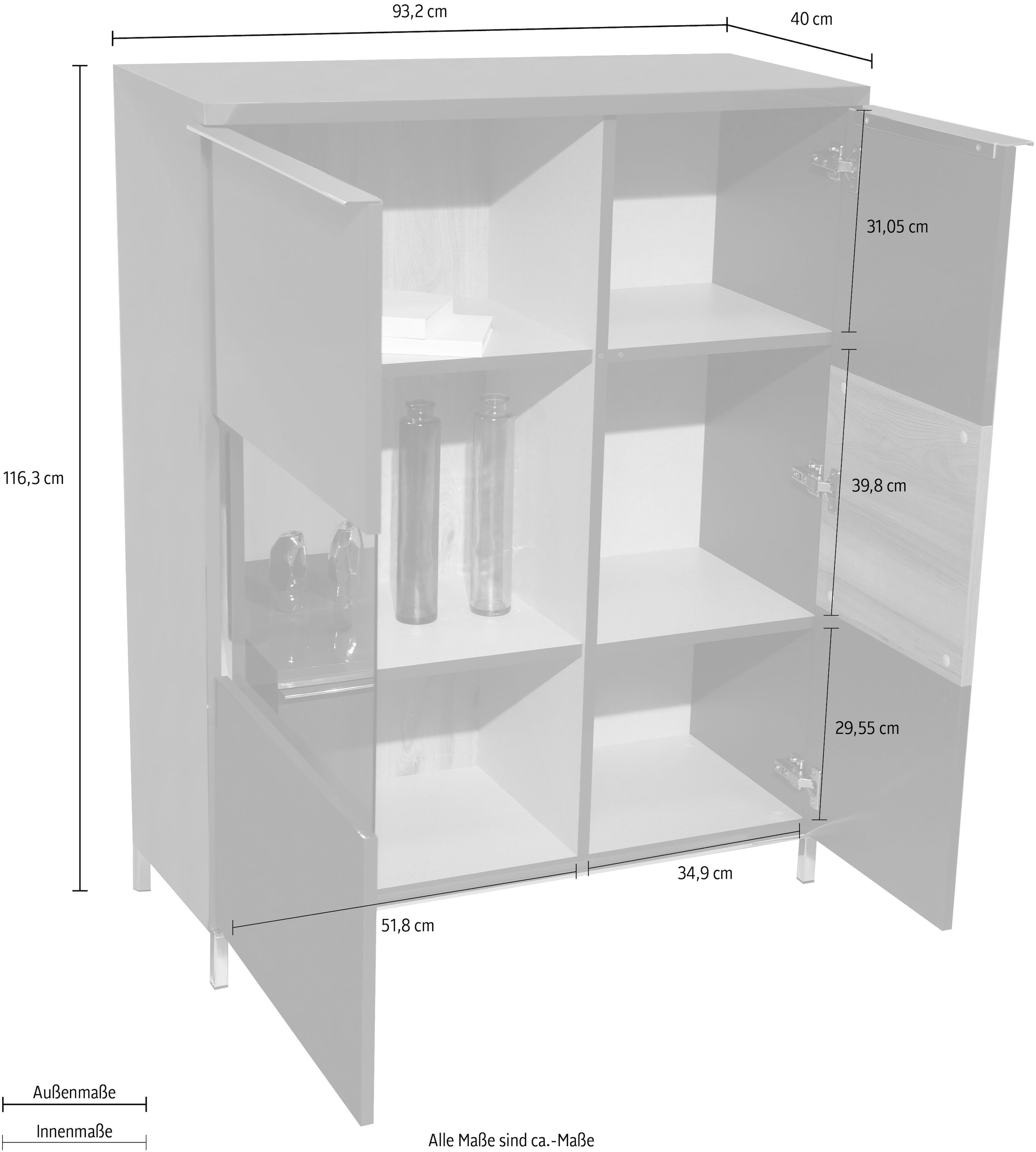 Places mit of bei Soft-Close-Funktion Style Vitrine OTTO »Onyx«,