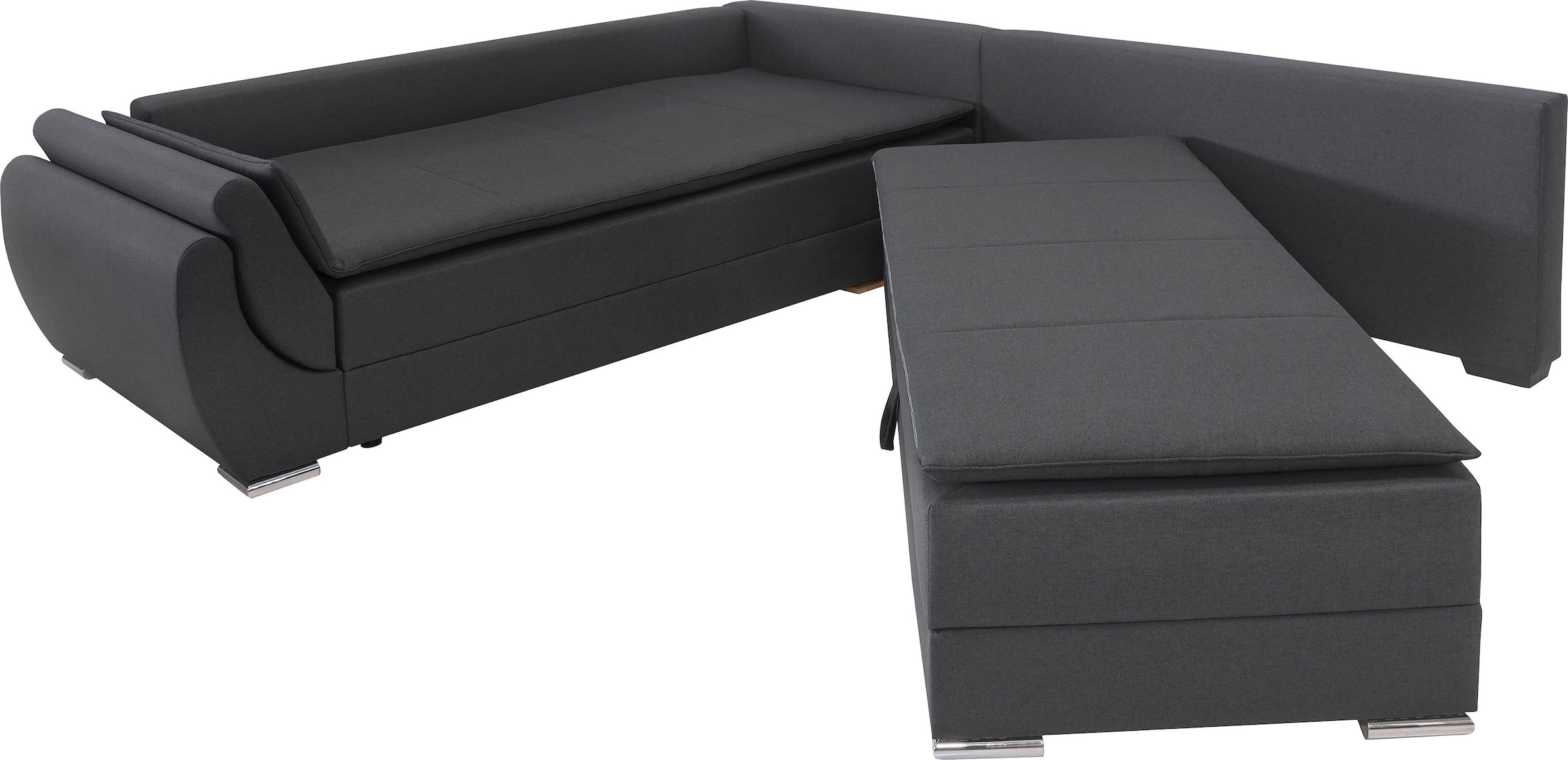 INOSIGN Ecksofa »Göteborg«, mit Boxspring-Bettfunktion und Bettkasten, Dauerschlaffunktion, Topper