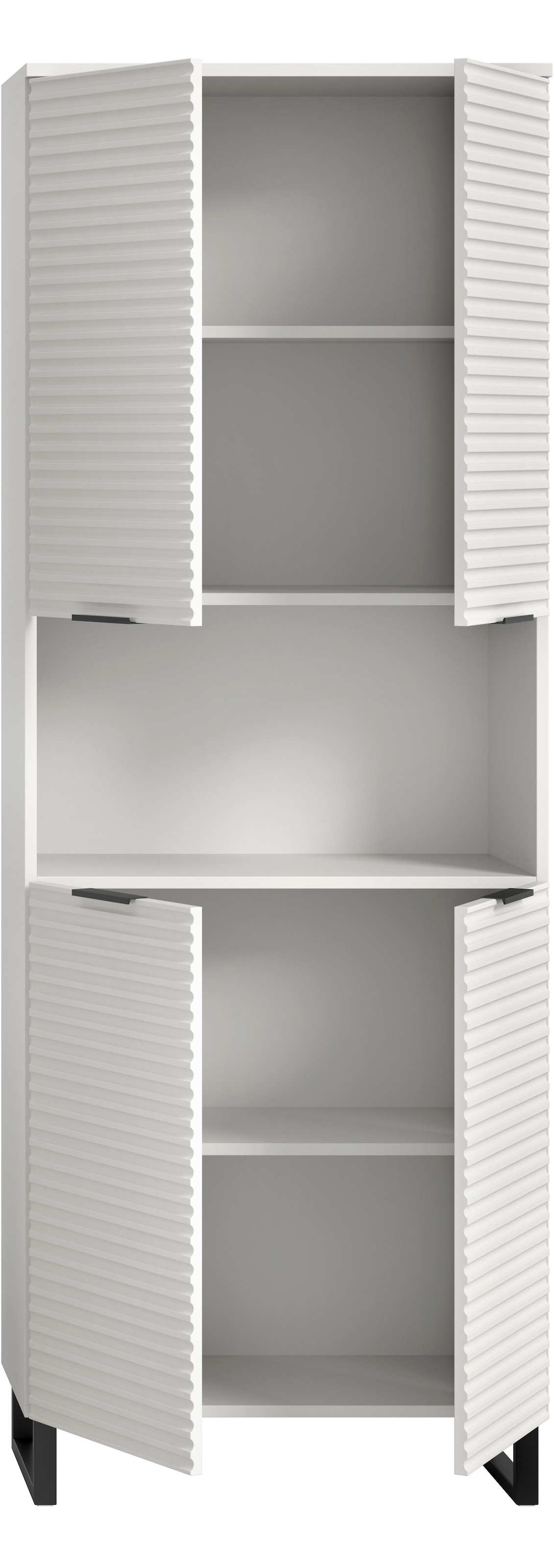 welltime Hochschrank »Litica, Höhe 193 cm, 4 Türen, 2 Einlegeböden, 1 offenes Fach«, Badschrank, Standschrank, Badezimmer, Bad-Möbel
