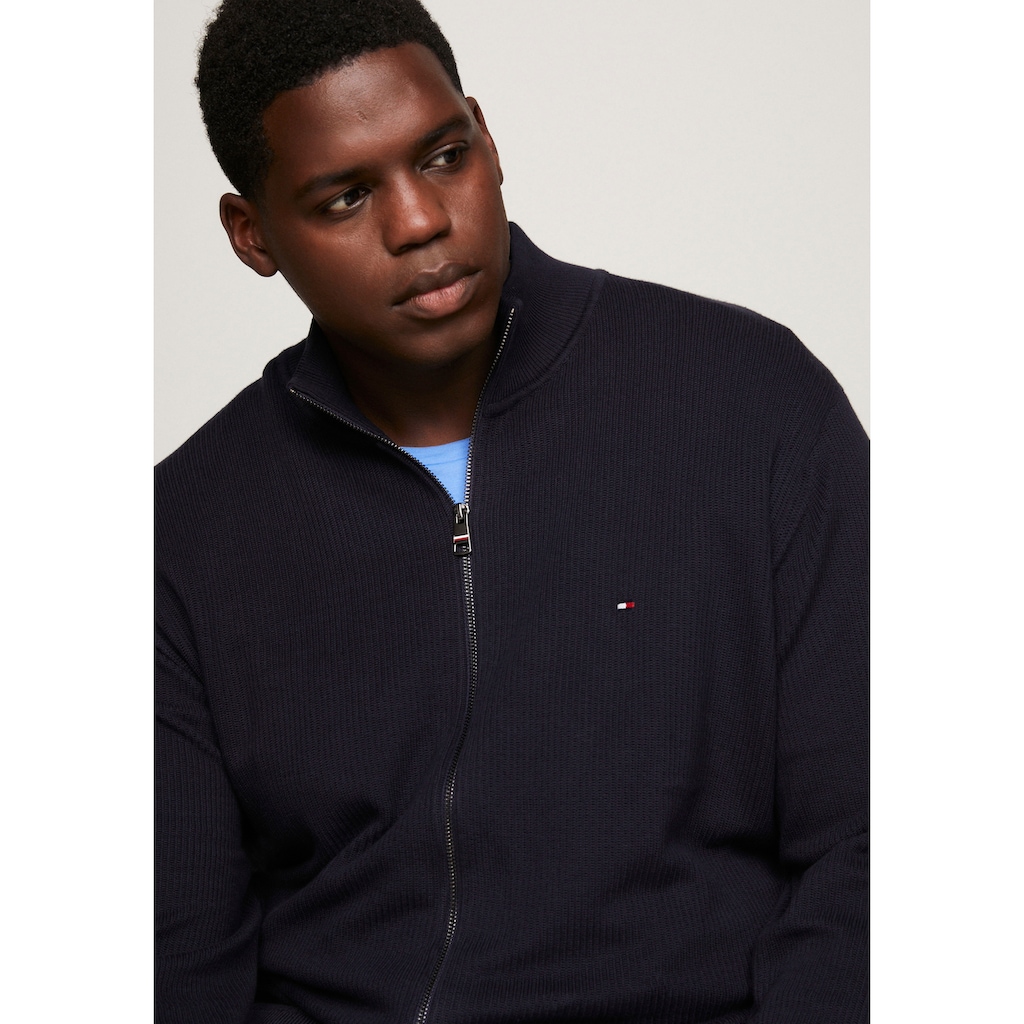 Tommy Hilfiger Big & Tall Strickjacke »BT-CHAIN R STRUCTURE ZIP THRU-B«