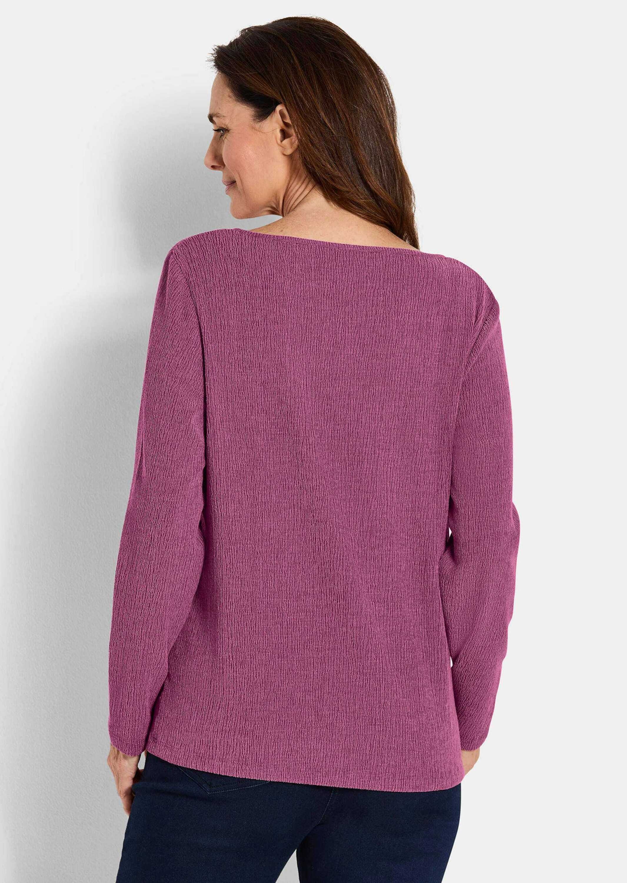 GOLDNER Langarmshirt »Kurzgröße Jersey-Shirt in Krepp-Optik«