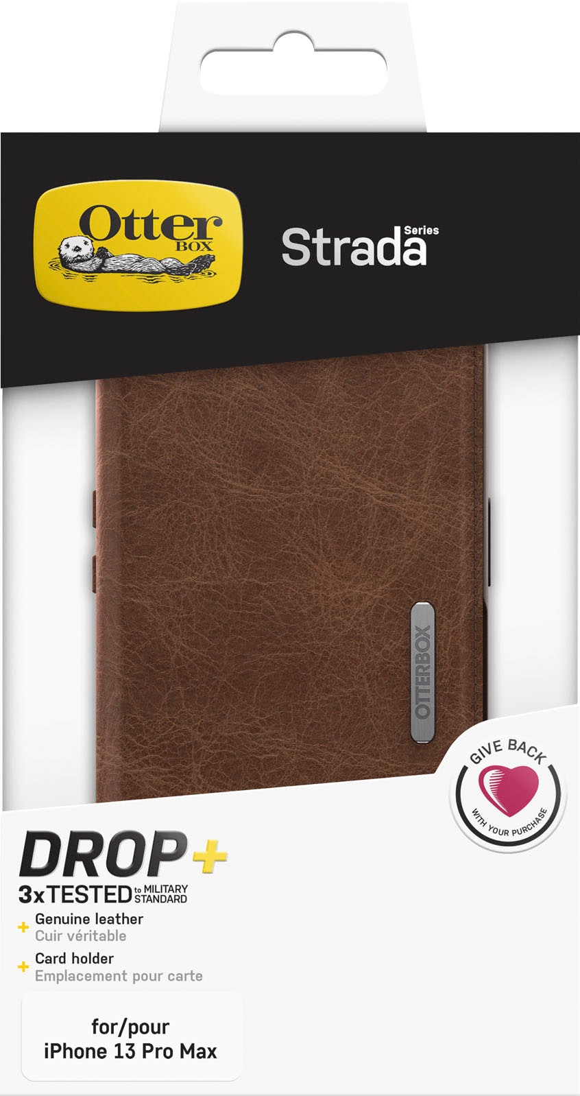 Otterbox Handyhülle »Strada Folio Series für Apple iPhone 13 Pro Max, Espresso Brown«