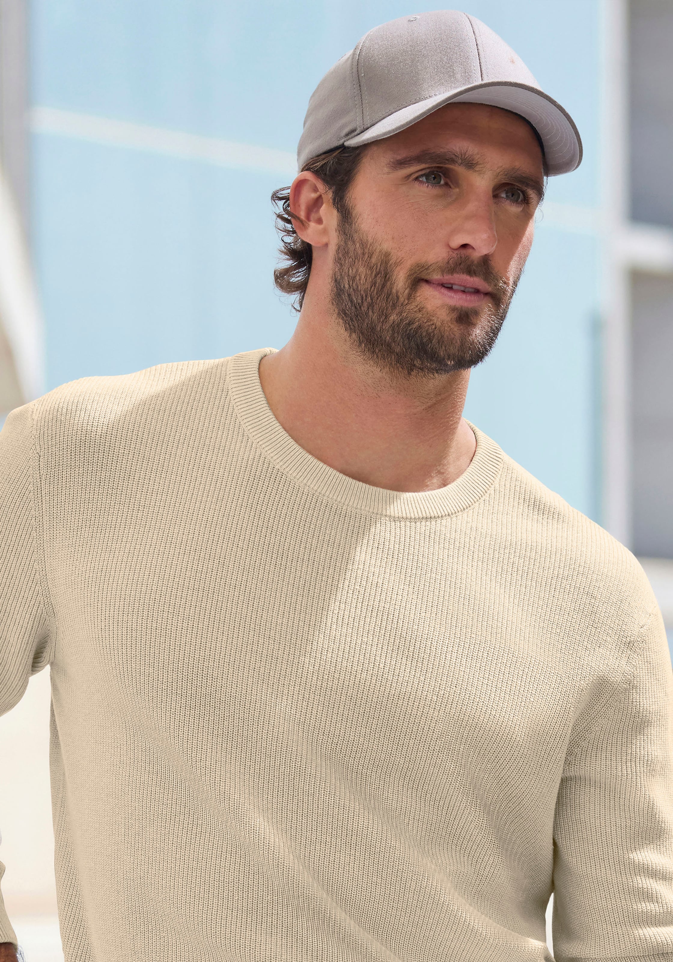 John Devin Strickpullover, Pullover in modischen Farben aus Baumwollmischung