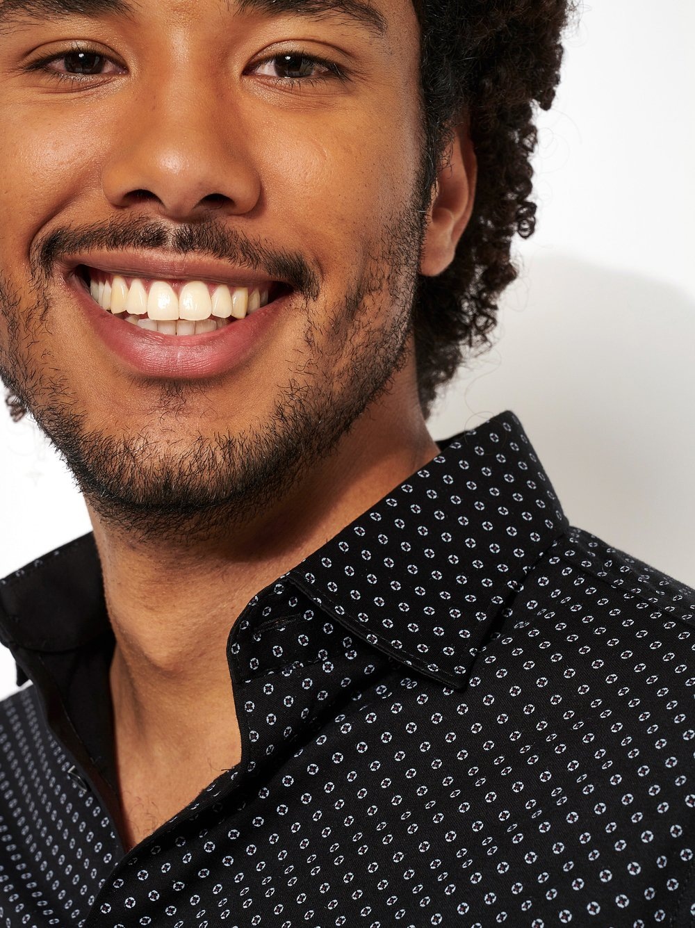 DESOTO Businesshemd »Jerseyhemd Casual Kent langarm«, Flexibler Stretch, mit Minimal Print, Kentkragen