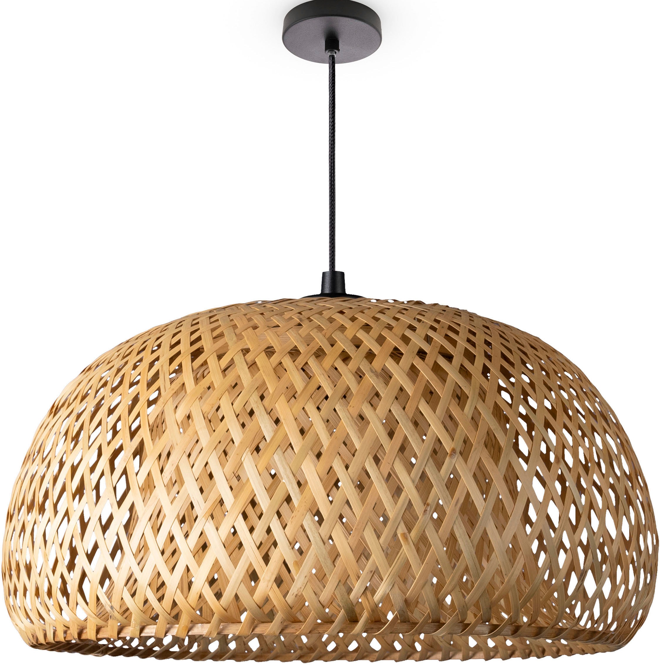 Paco Home Pendelleuchte »PESA«, Hängeleuchte Bambus Korblampen Boho Rattan Optik Natur E27