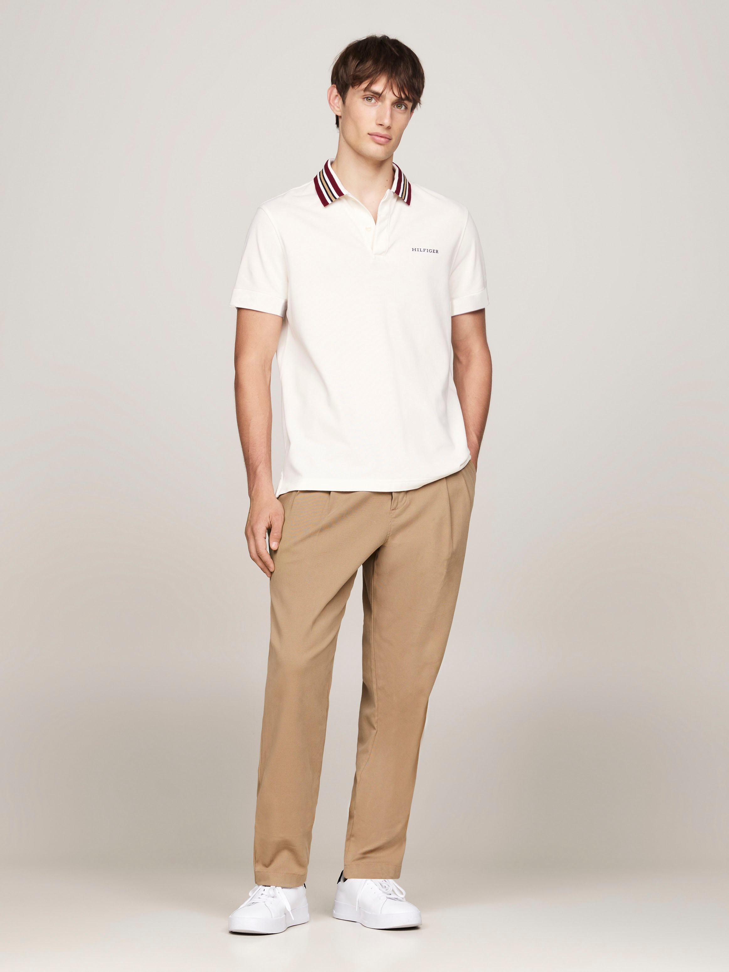 Tommy Hilfiger Poloshirt »GIFTING POLO RWB COLLAR REG POLO«, Streifen an Kragen und Bündchen