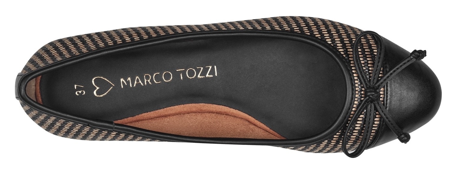 MARCO TOZZI Ballerina, Blockabsatz, Schlupfschuh, Businessschuh mit Flechtmuster