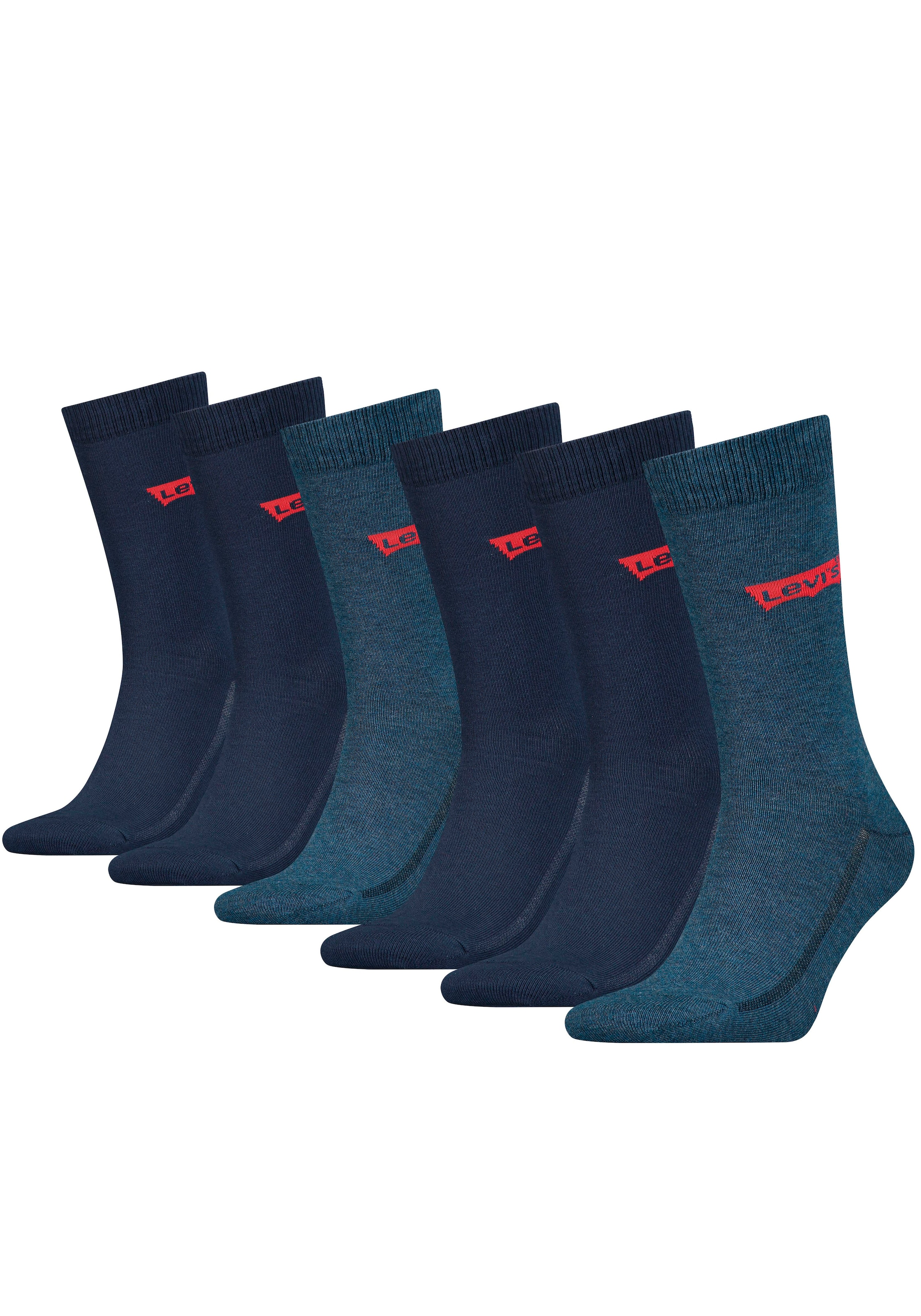 Levi's® Socken, (Packung, 6 Paar, 6er-Pack), mit breitem Logobund