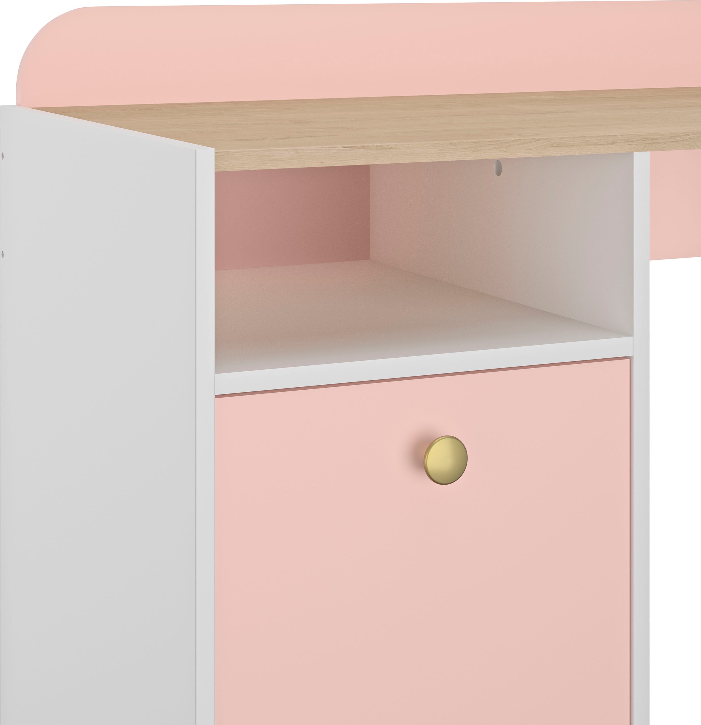 Gami Schreibtisch »Romy«, (1 St.), Elegantes Design für eine sanfte und feminine Atmosphäre.