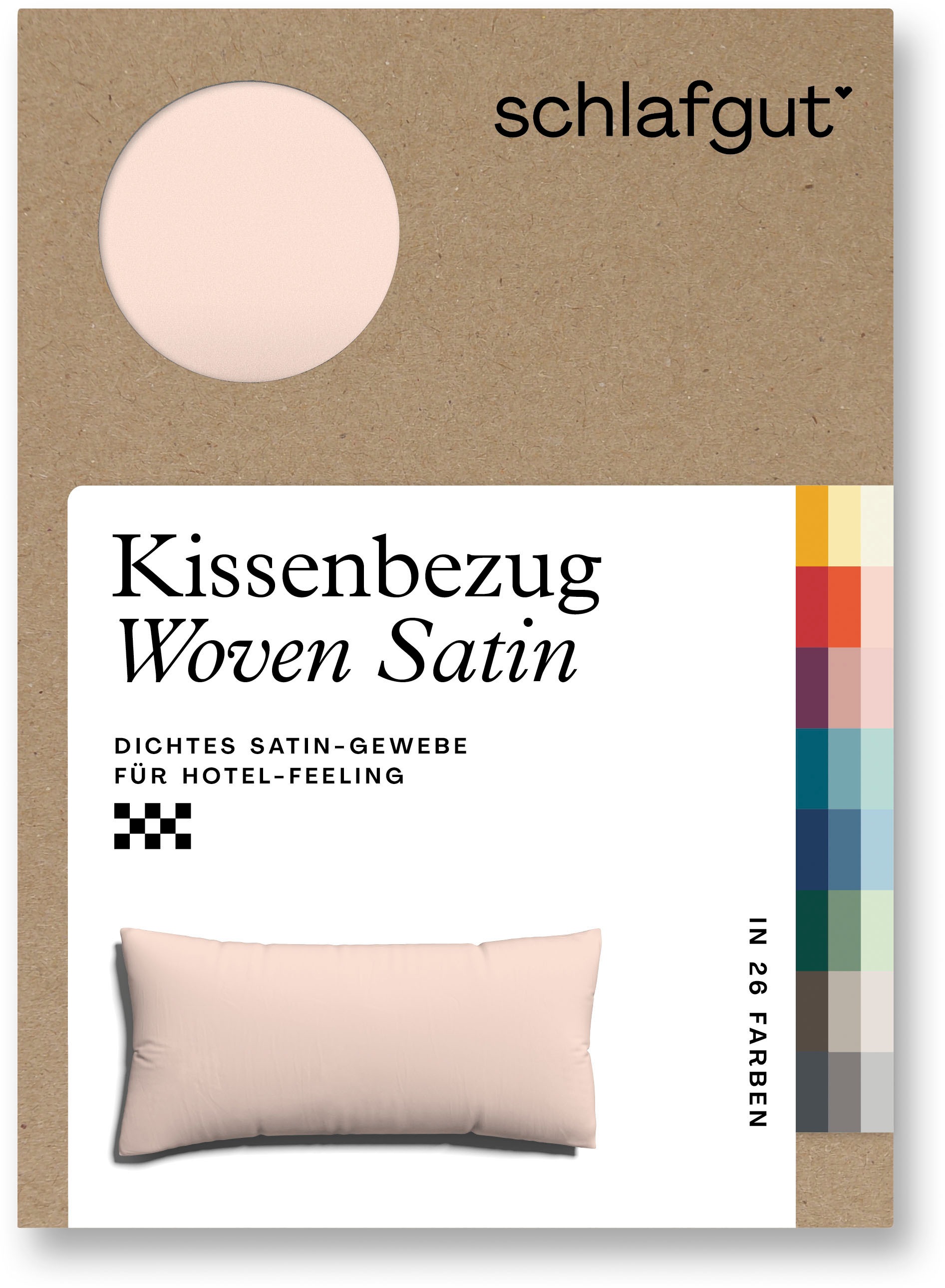 Schlafgut Kissenbezug »Woven Satin aus Mako-Baumwolle, langlebig, pflegeleicht, dicht gewebt«, (1 St.), Kissenhülle mit Reißverschluss, passender Bettbezug erhältlich