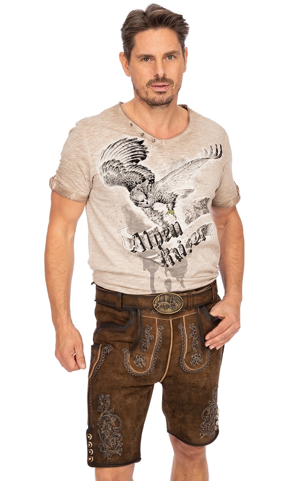 Gwandler Lederhose »Lederhose FERDI havanna«