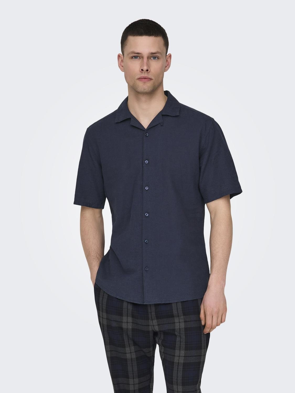 ONLY & SONS Kurzarmhemd »ONSCAIDEN SS SOLID RESORT LINEN NOOS«