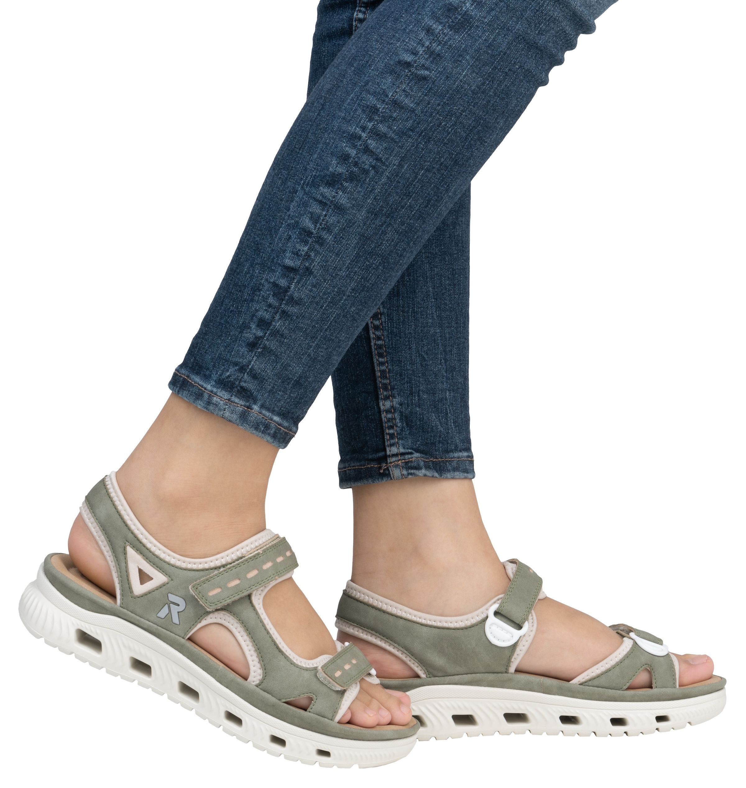 RIEKER Sport Sandale »Outdoorsandale«, Sommerschuh, Sandalette, Plateauabsatz, mit Klettverschlüssen