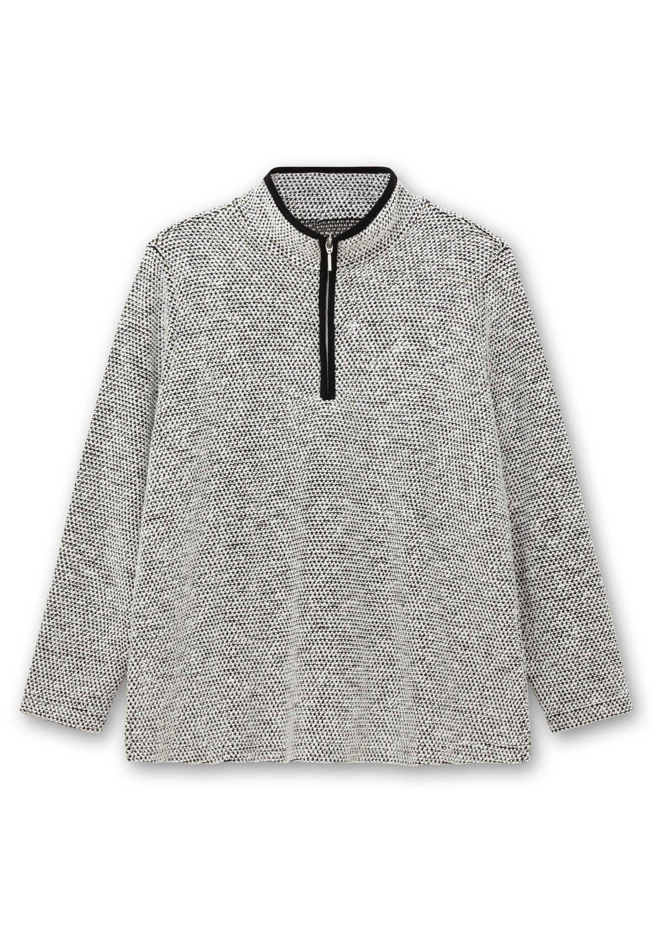 Sheego Sweatshirt »Sweatshirt in weicher Bouclé-Qualität, mit Troyerkragen«, in weicher Bouclé-Qualität, mit Troyerkragen
