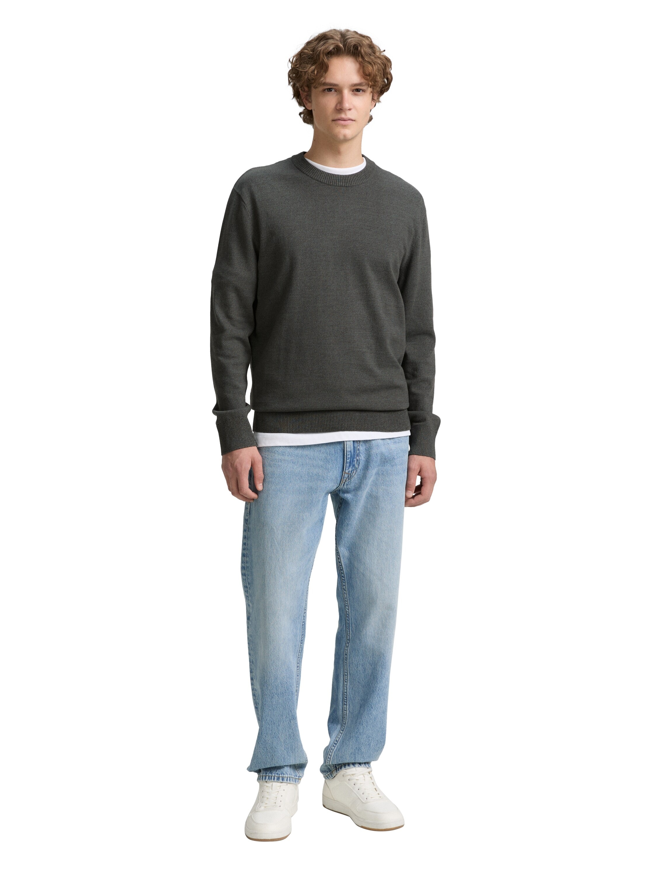 TOM TAILOR Denim Strickpullover, in melierter Optik