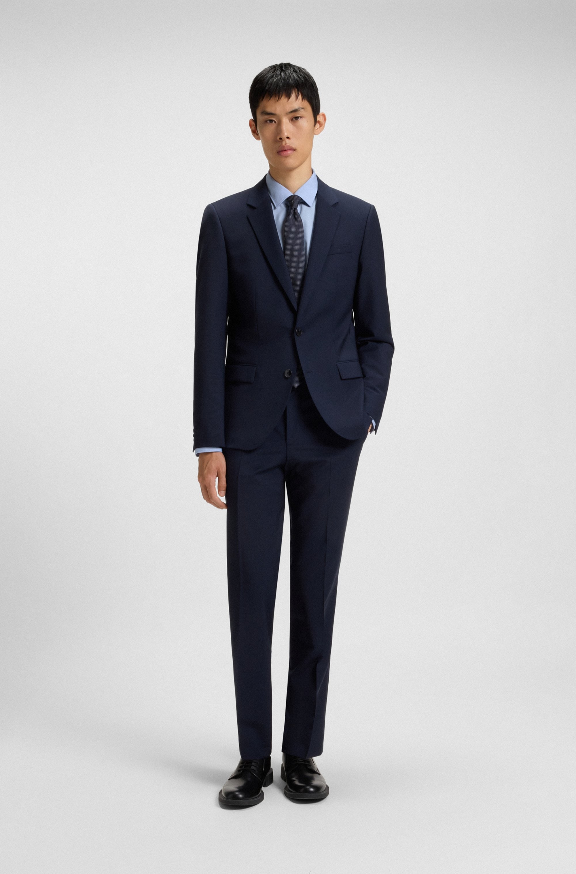 HUGO Langarmhemd »Kenno« Slim-Fit Hemd aus bügelleichter Baumwoll-Popeline