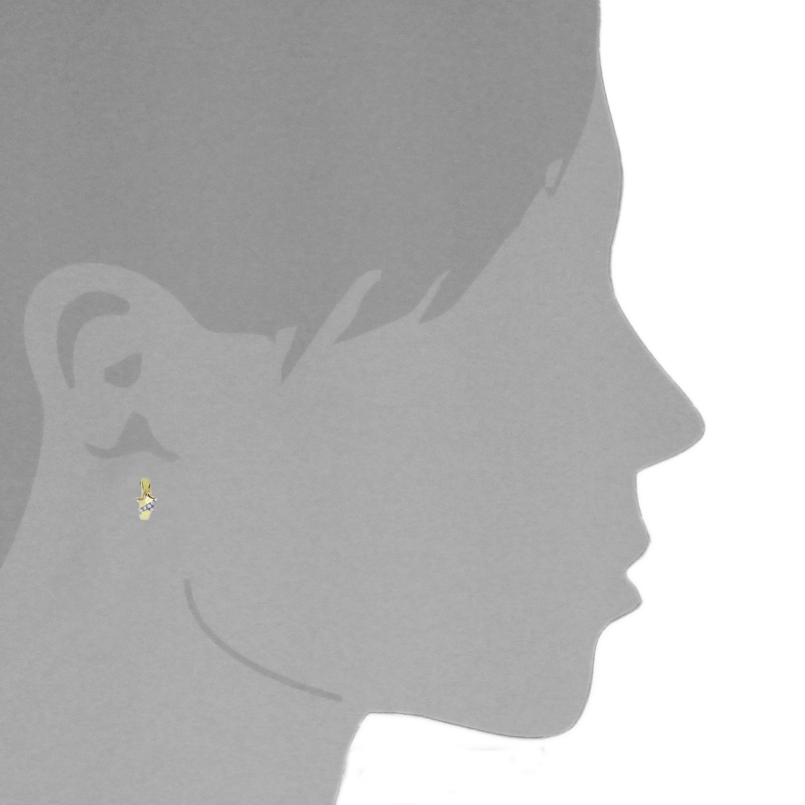 OSTSEE-SCHMUCK Klappcreolen »- Stern - Gold 333/000 - Zirkonia«