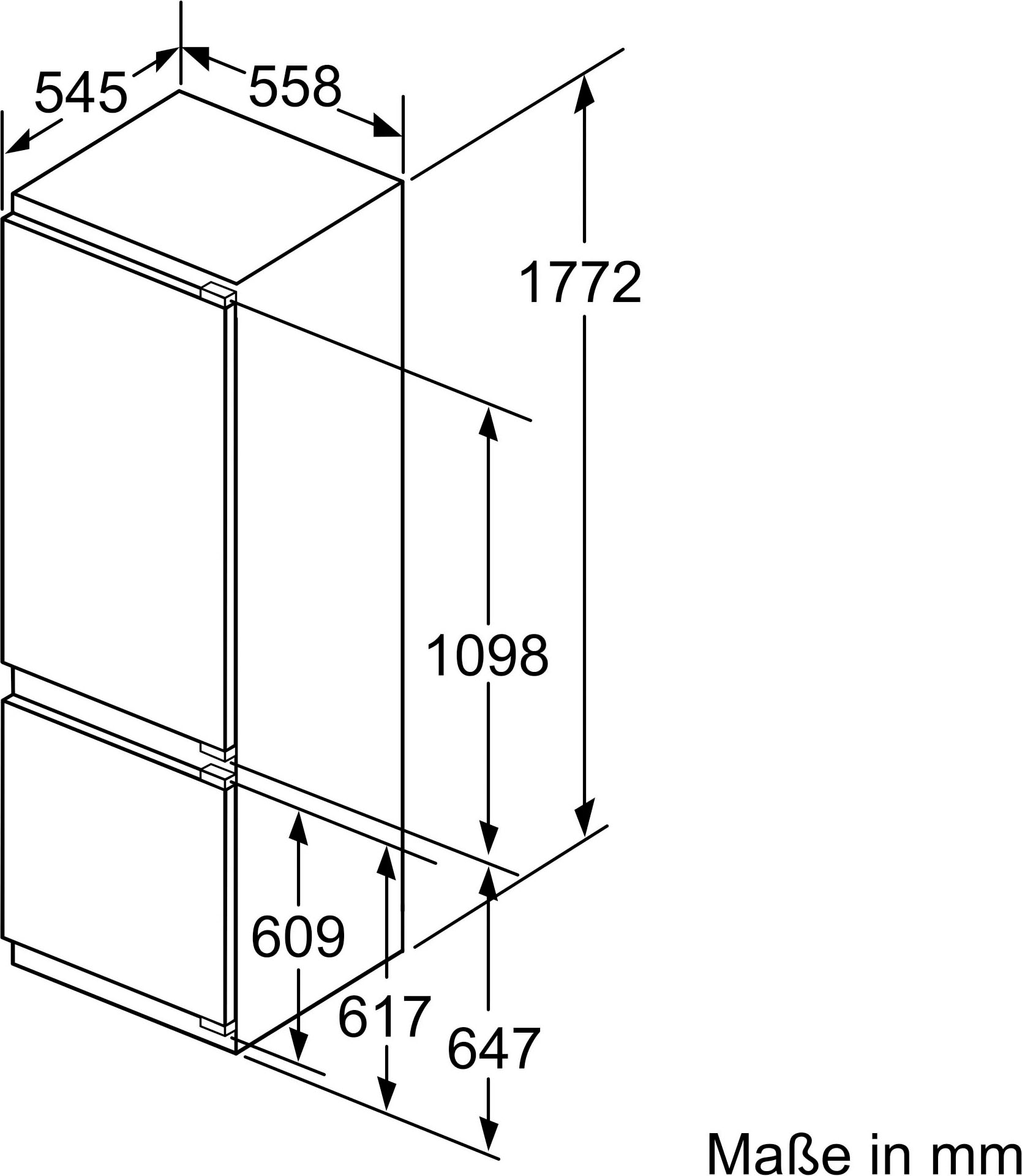 OTTO NEFF breit cm bei 177,2 KI6873FE0, cm »KI6873FE0«, Einbaukühlgefrierkombination 55,8 jetzt hoch,