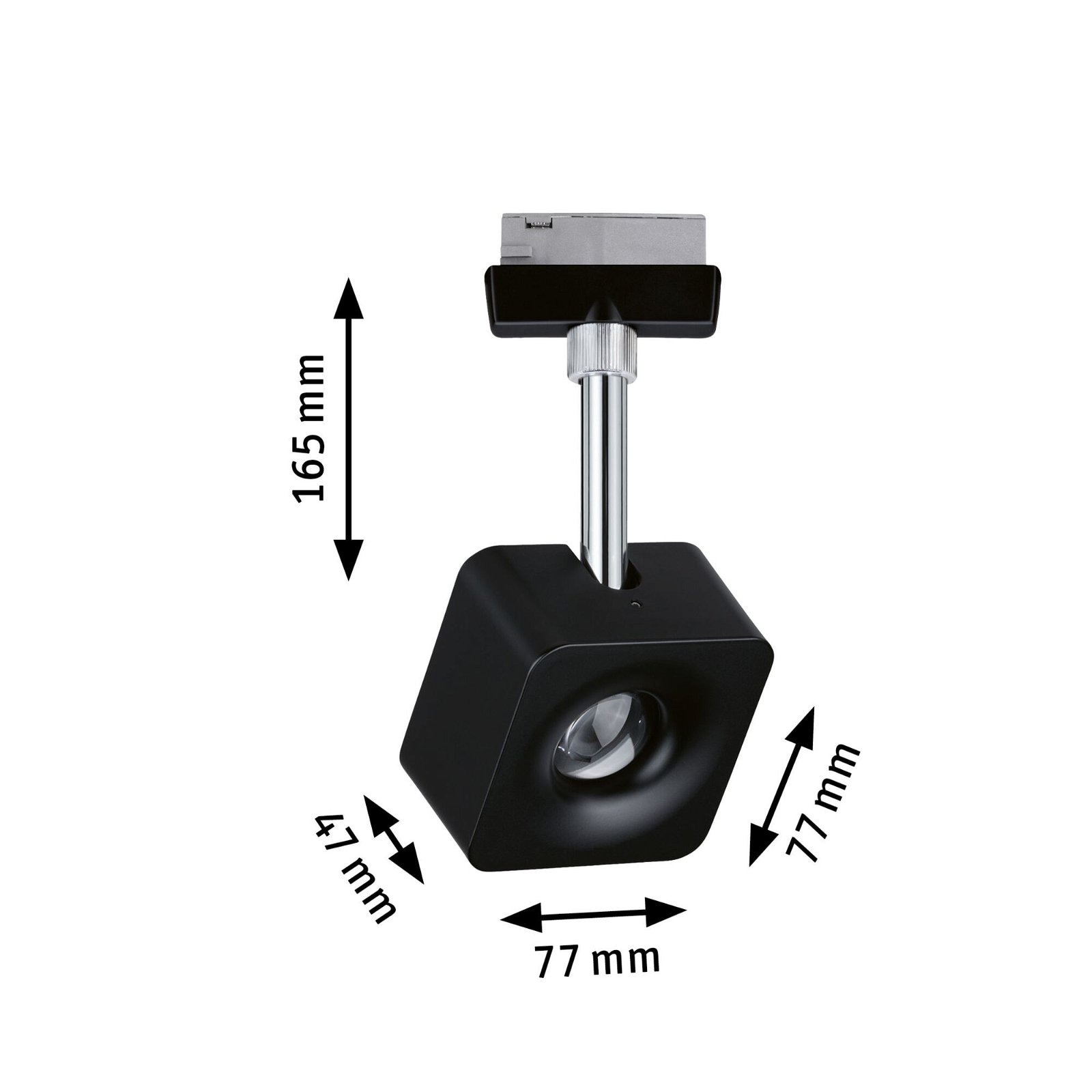 Paulmann Schienensystem-Leuchten »URail Schienenspot Cube 589,1lm 8W 4000K 230V Schwarz matt, Chrom«, Einzelspot, dimmbar