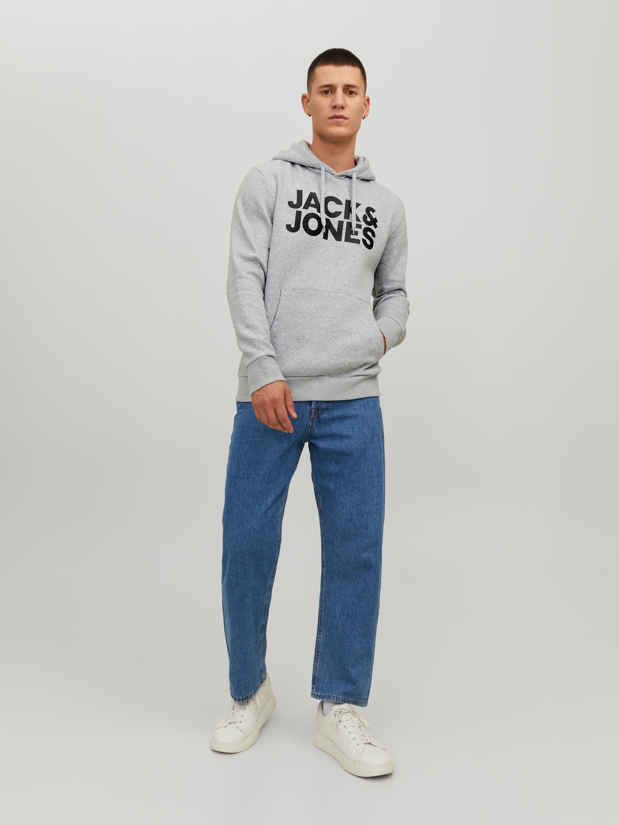 Jack & Jones Kapuzensweatshirt »JJECORP  Kapuze und Frontprint«, bedruckt, modisch, regular fit, Baumwollmischung, Rundhals
