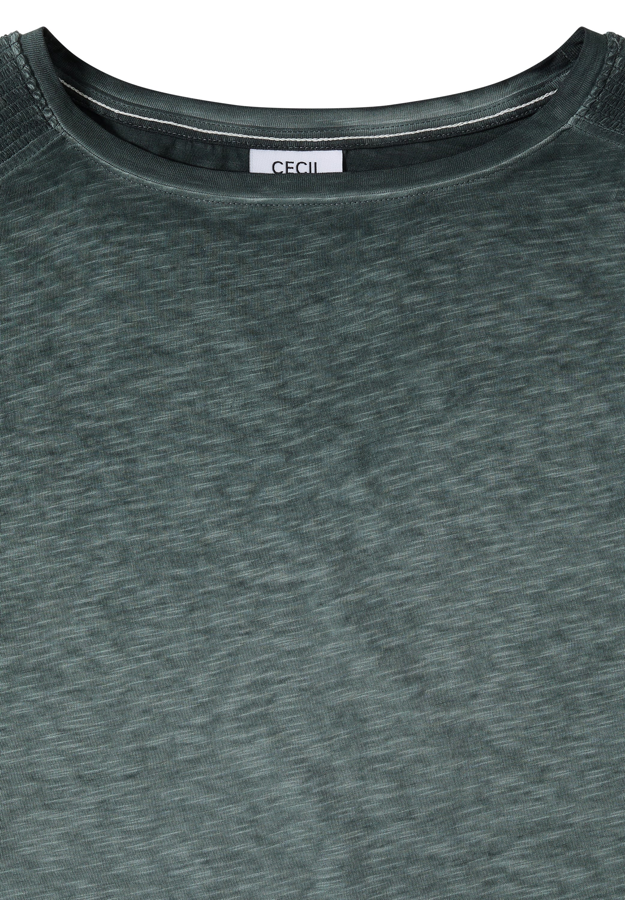 Cecil T-Shirt U-Boot-Ausschnitt, Garment-Dye Optik