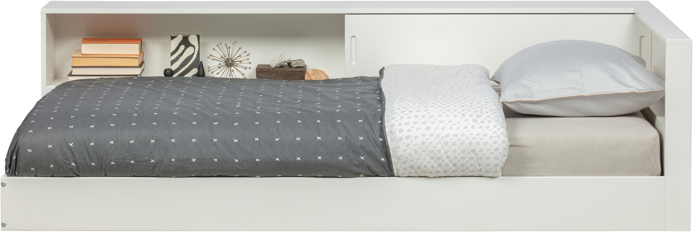 WOOOD Stauraumbett »Connect FSC®-Kiefernholz mit Schiebetür und Stauraum 213x118x60 cm« Einfach zu montierbar, Matratzenmaß 90x200 cm, Pfleiglicht