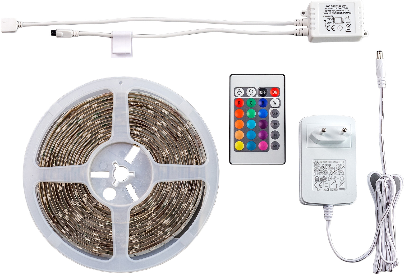 B.K.Licht LED-Streifen, 5m LED Band/Stripe dimmbar bei IP44 Farbwechsel Fernbedienung OTTO inkl