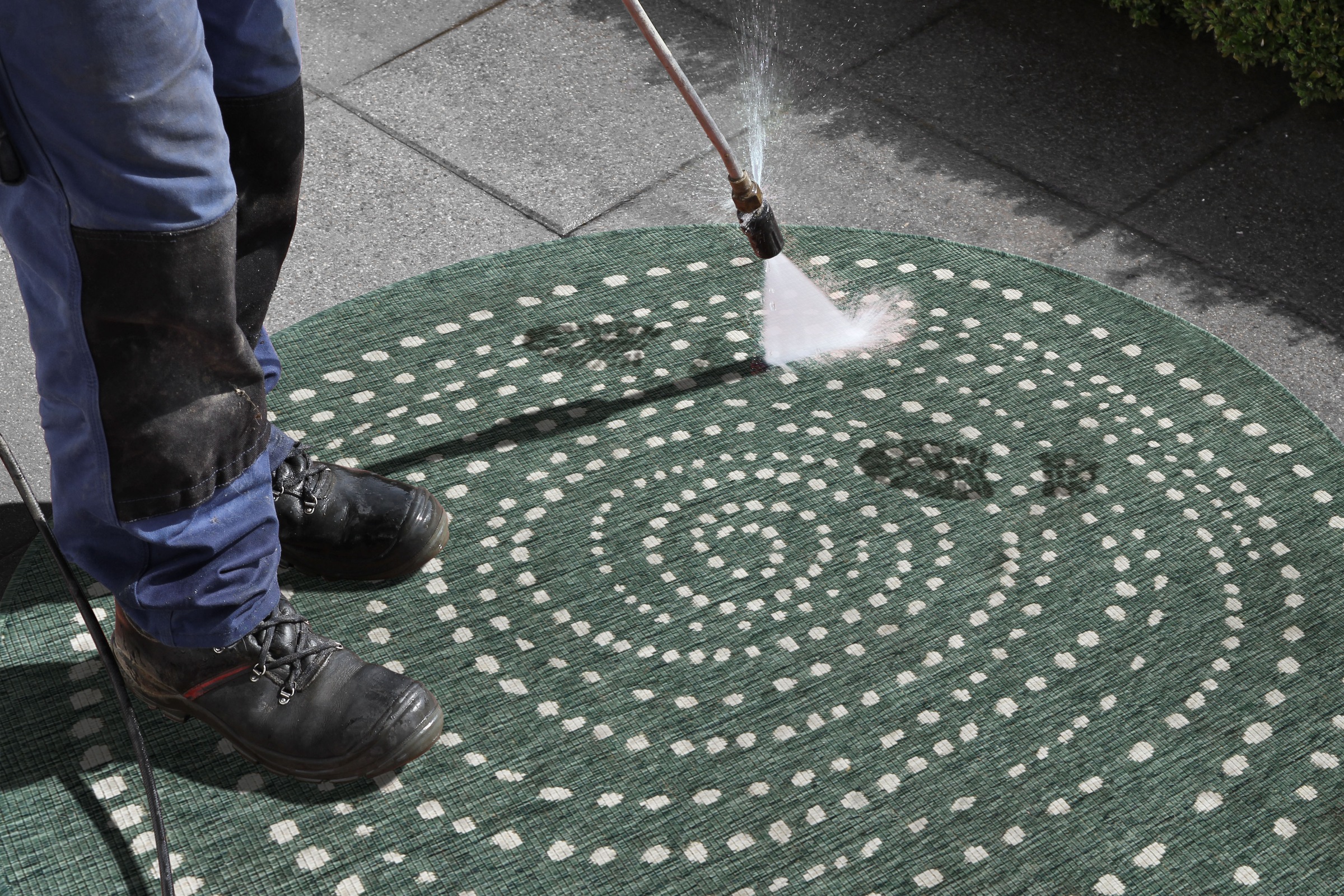 NORTHRUGS Teppich »Bali Wendeteppich«, rund, 5 mm Höhe, In-& Outdoor, Wetterfest, Balkon, Garten, Wohnzimmer, Wasserfest