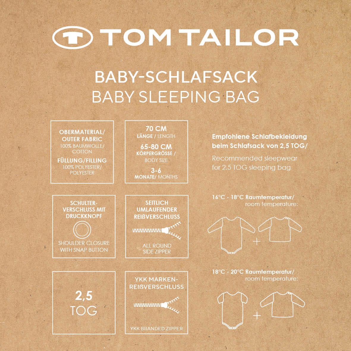 TOM TAILOR HOME Babyschlafsack »TT Baby-Schlafsack Streifen 90cm«