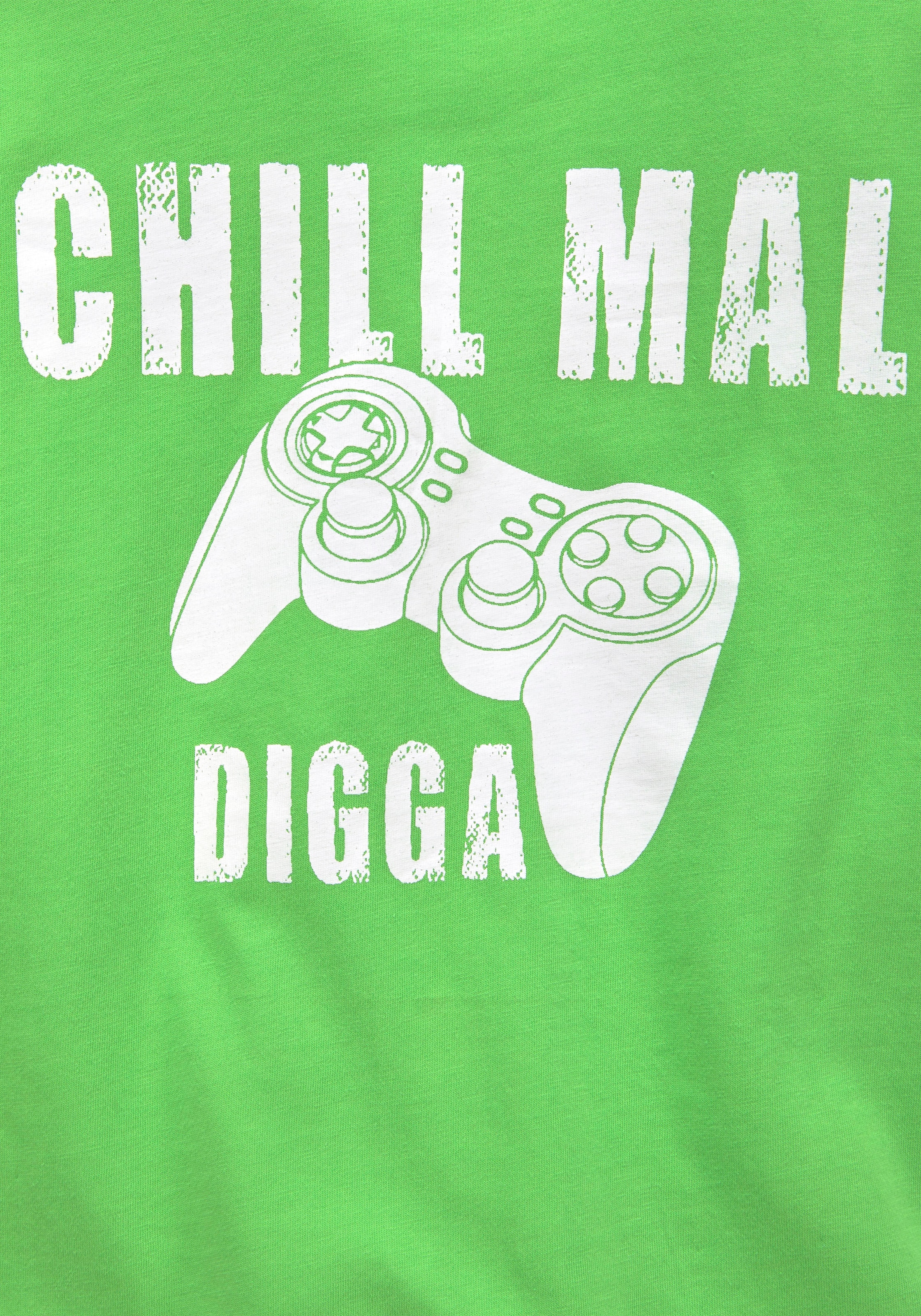 KIDSWORLD T-Shirt »Mit Spruch: CHILL MAL«, Kurzarm, Basic-Stil, mit coolen Schriftzügen, Rundhalsausschnitt