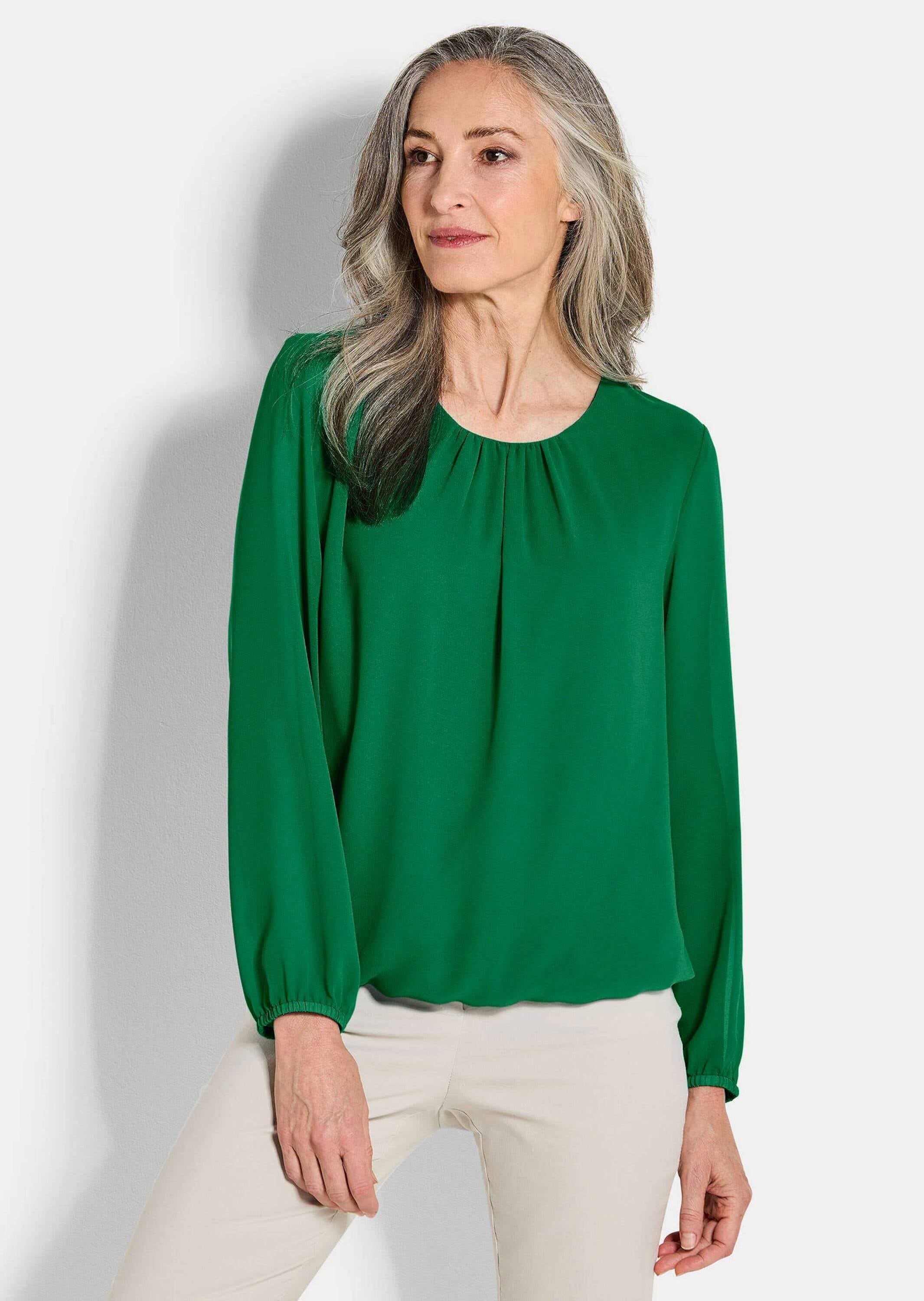 GOLDNER Klassische Bluse »Kurzgröße Elegante Bluse aus Chiffon«