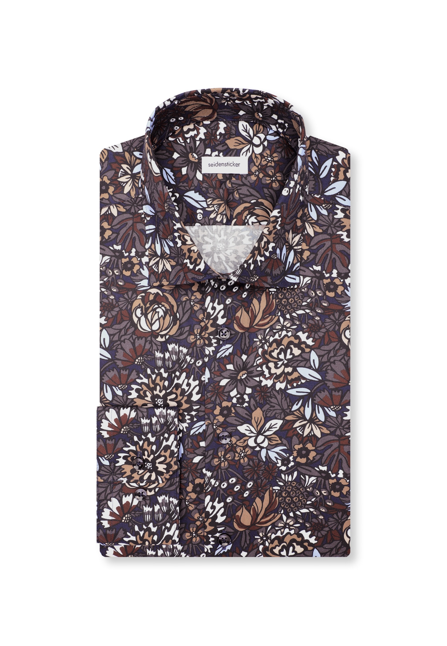 seidensticker Businesshemd »Schwarze Rose« Shaped 1/1 Kentkragen Druck