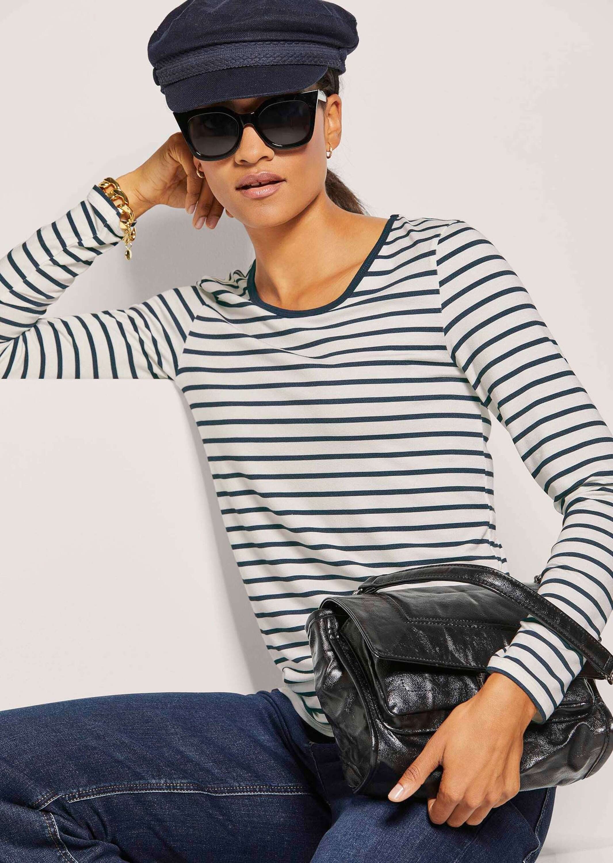 MADELEINE Langarmshirt »Ringelshirt Kurzes Rundhals-Shirt«