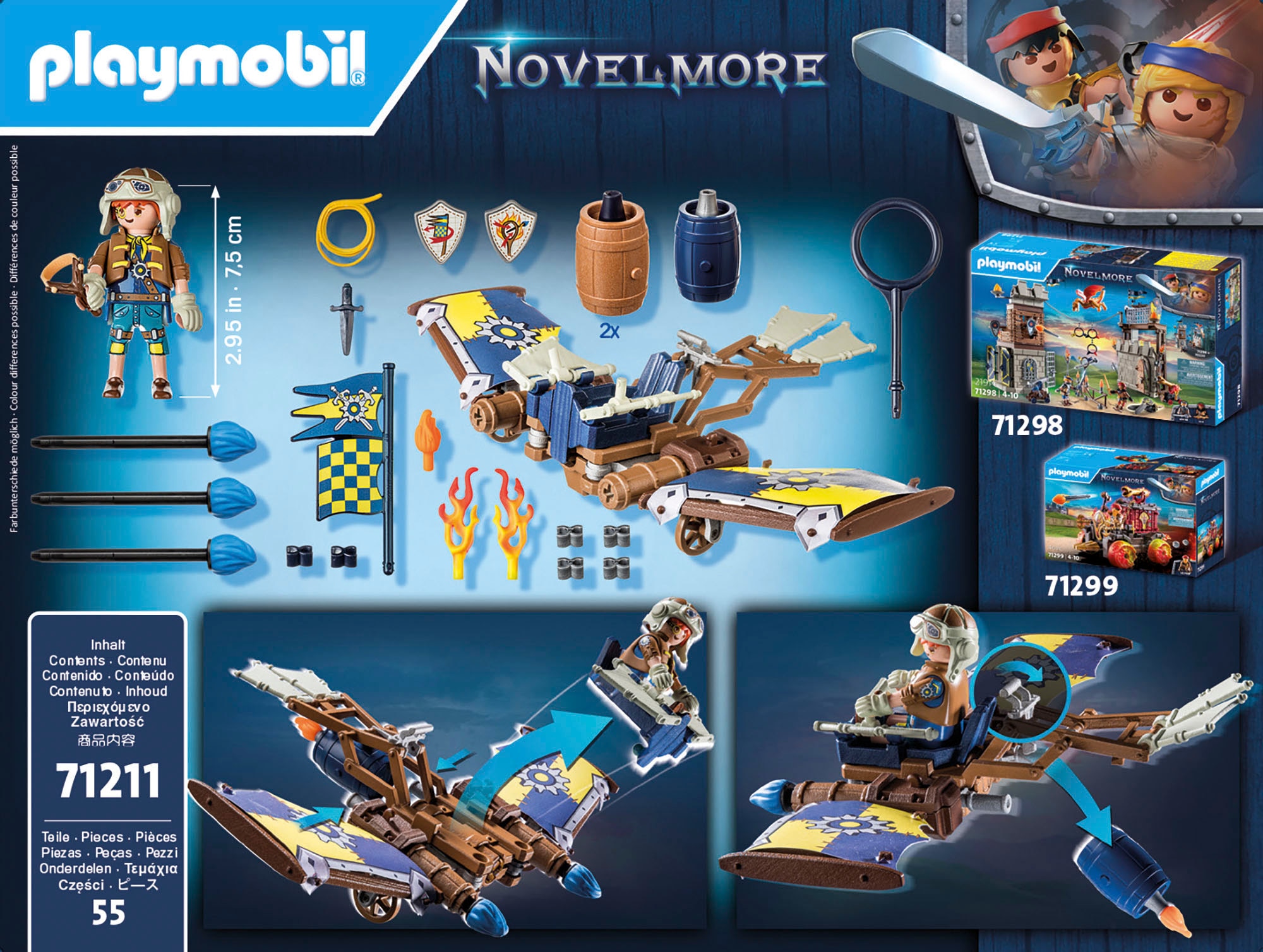 Playmobil® Konstruktions-Spielset »Novelmore - Darios Fluggleiter (71211), Novelmore«, (55 St.), Made in Europe