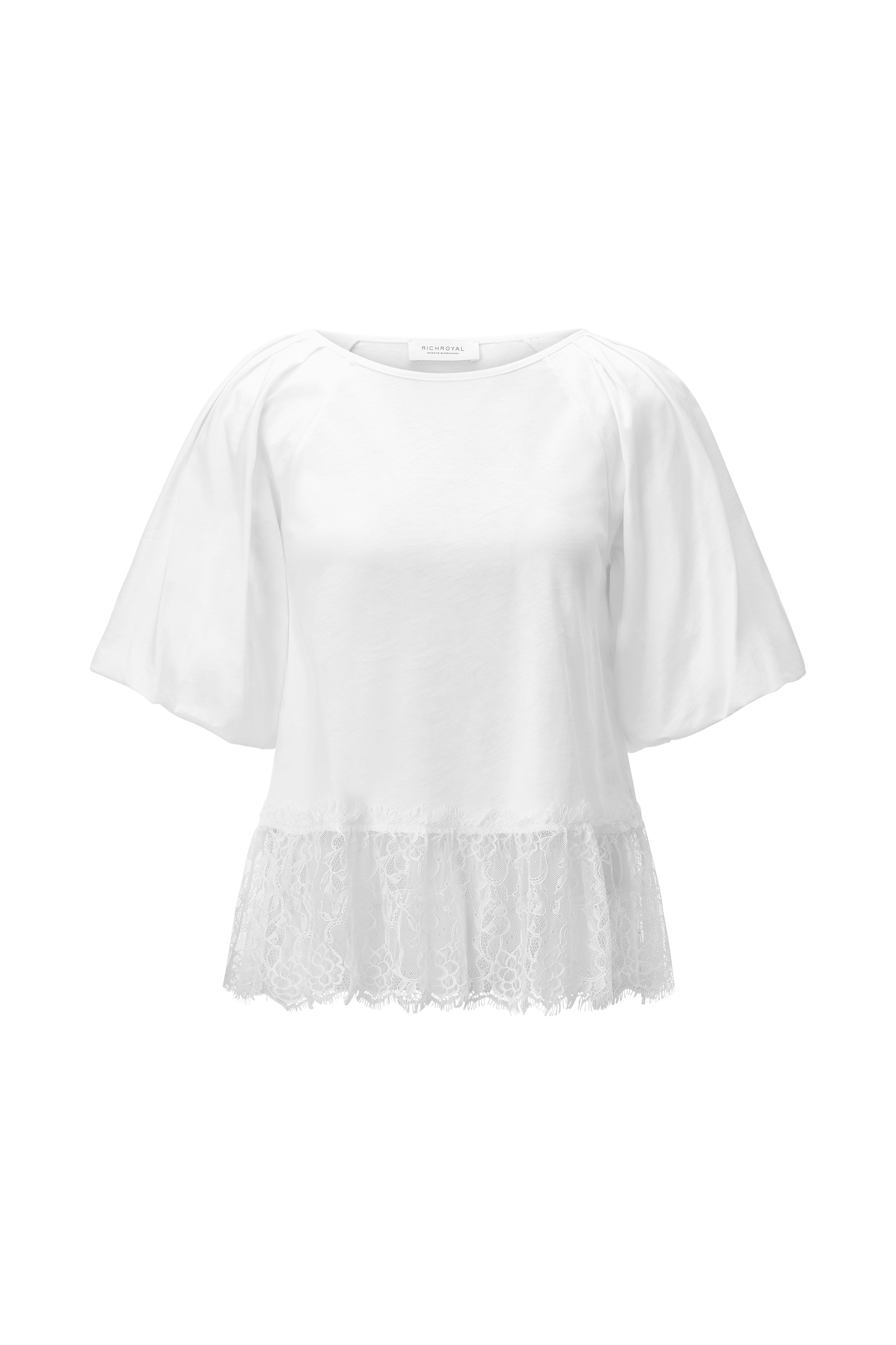 RICHROYAL T-Shirt mit Spitzensaum