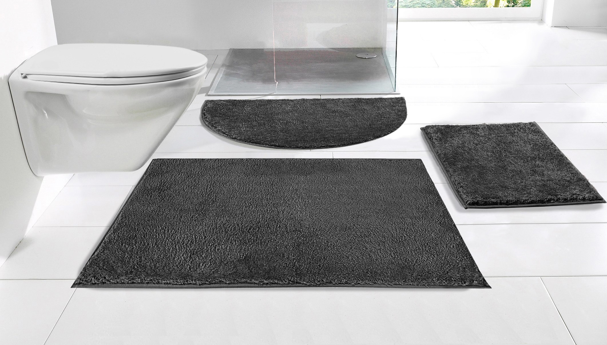 My Home Badematte »Juna, Badteppich« Höhe 15 mm rutschhemmend beschichtet fußbodenheizungsgeeignet strapazierfähig besonders weich, Badematten,...