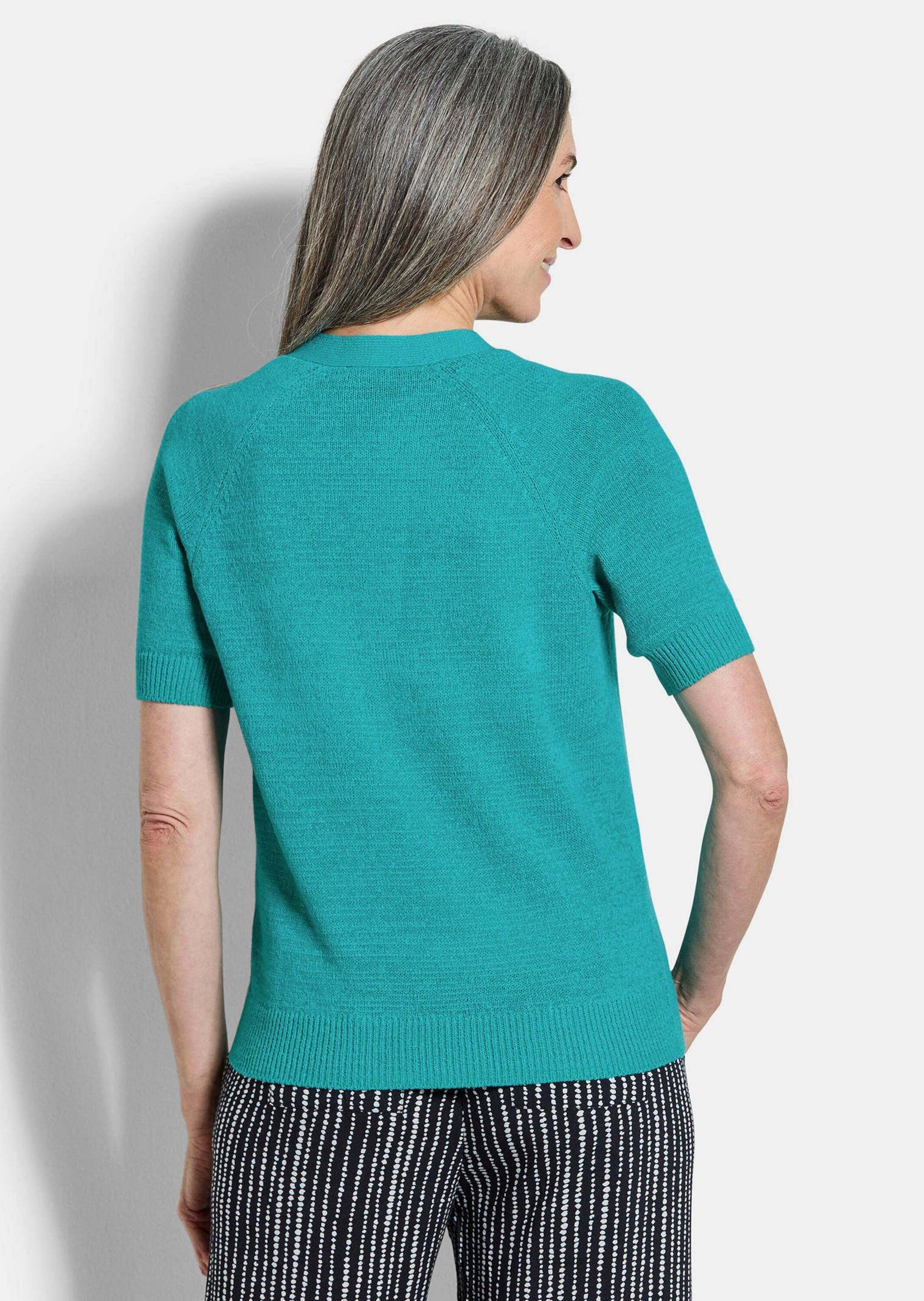 GOLDNER Strickjacke »Kurzgröße Damen Cardigan in Pink, Halbarm« Tonale Knöpfe